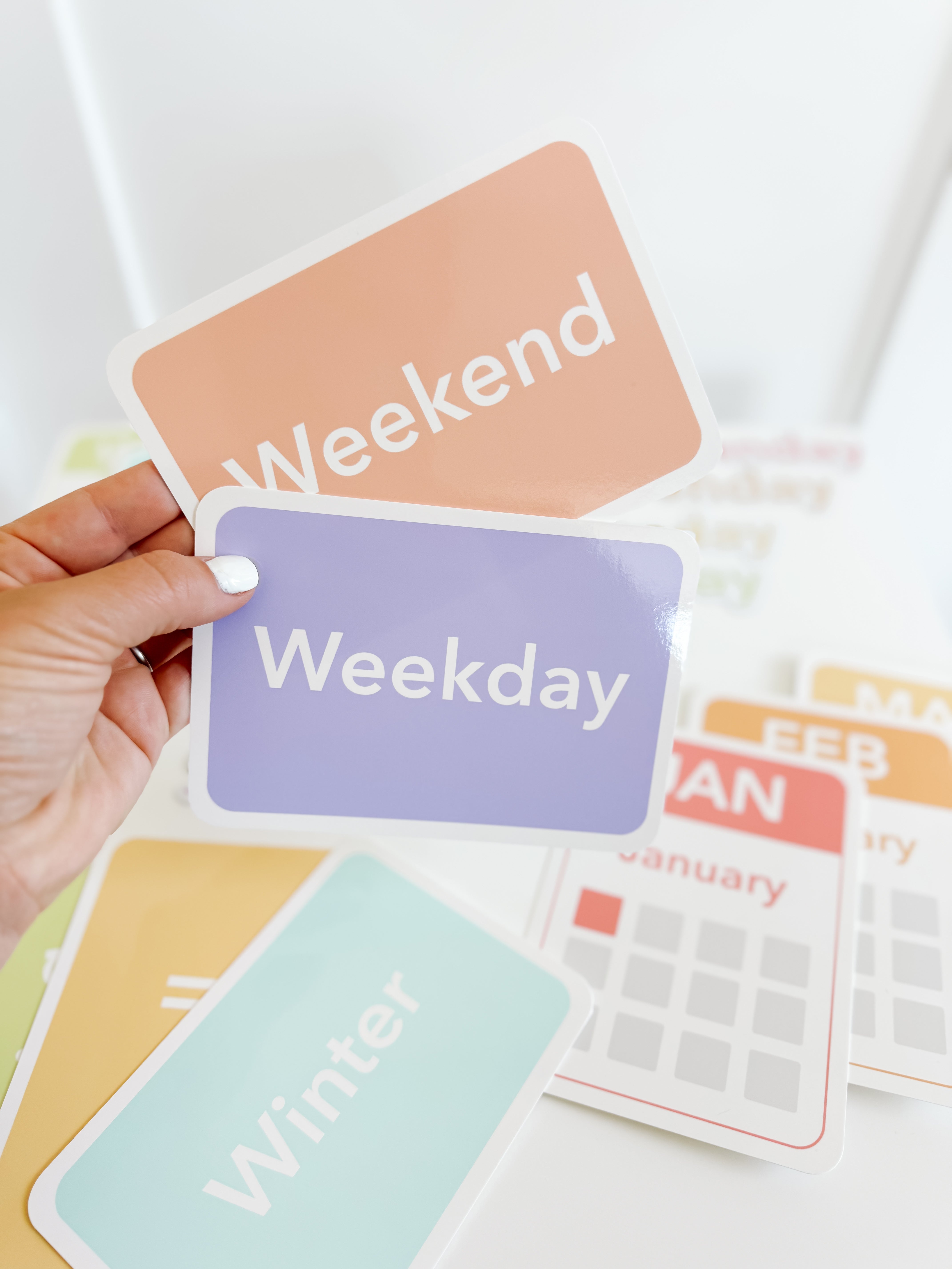 Days, Months, Seasons Flashcards And Magnets