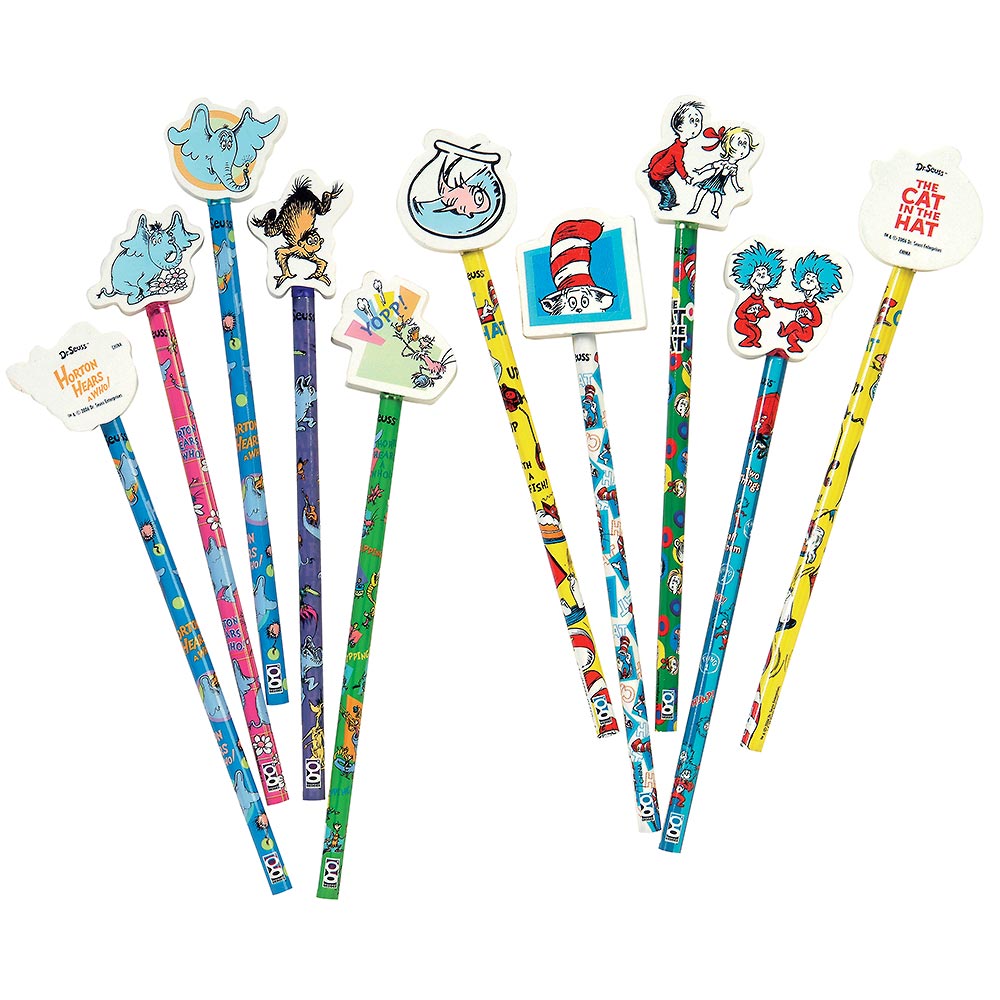 Dr. Seuss™ Pencils With Giant Erasers - 36 Per Display