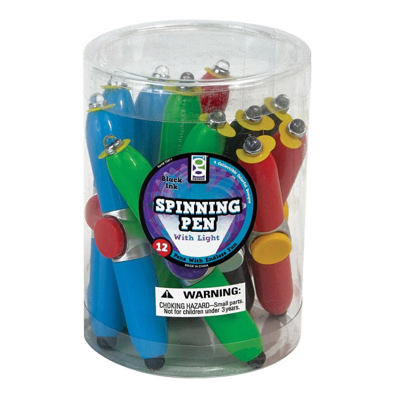 Spinning Pens With Lights - 12 Per Tub