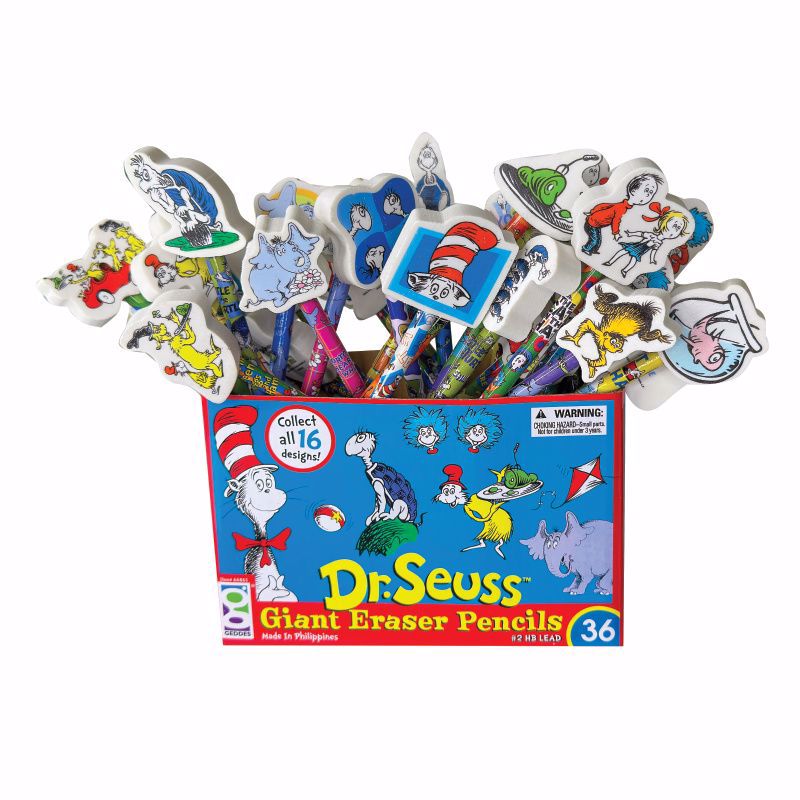 Dr. Seuss™ Pencils With Giant Erasers - 36 Per Display