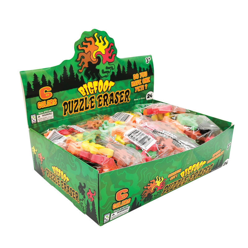 Big Foot Puzzle Erasers - 24 Per Display
