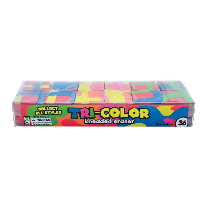 Tri-color Kneaded Eraser - 36 Per Display