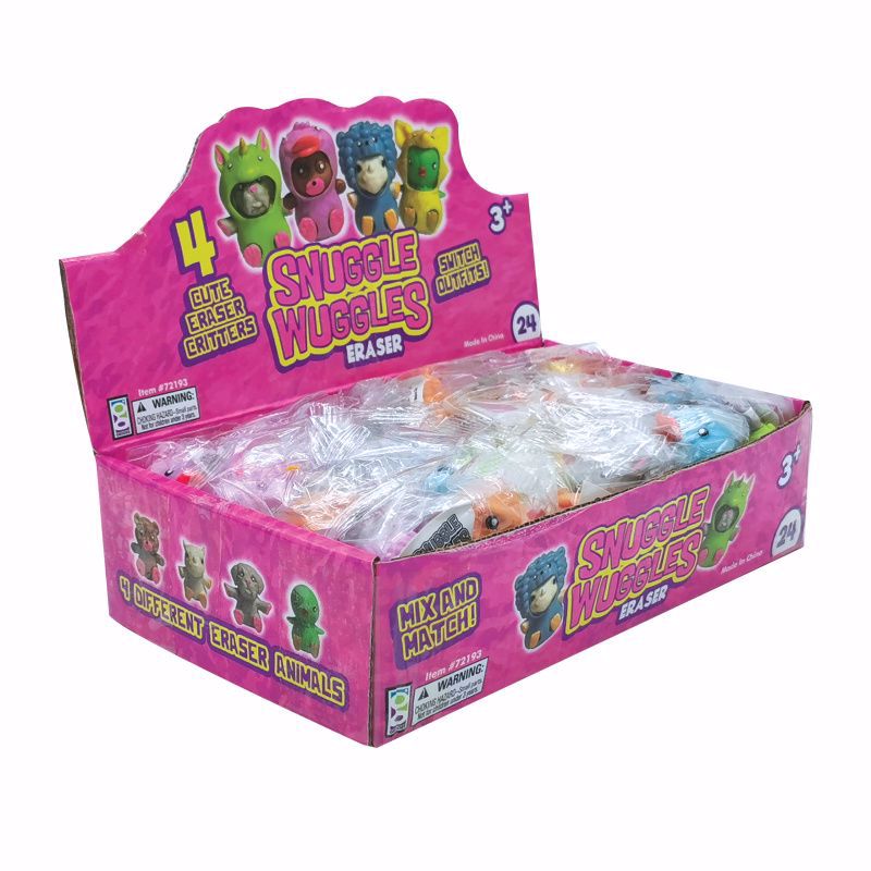 Snuggle Wuggles Erasers - 24 Per Display