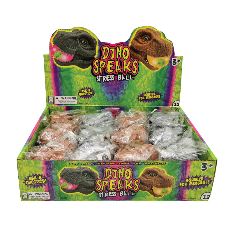 Dino Head Stress Ball - 12 Per Display