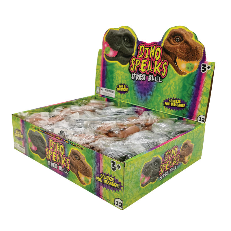 Dino Head Stress Ball - 12 Per Display