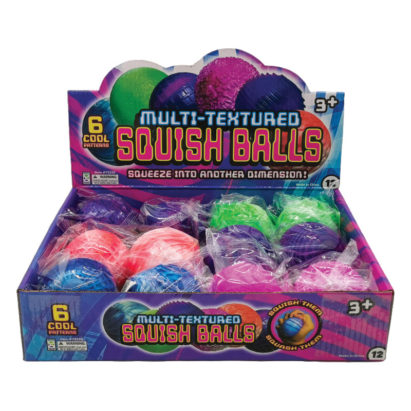 Multi Textured Squeeze Ball - 12 Per Display