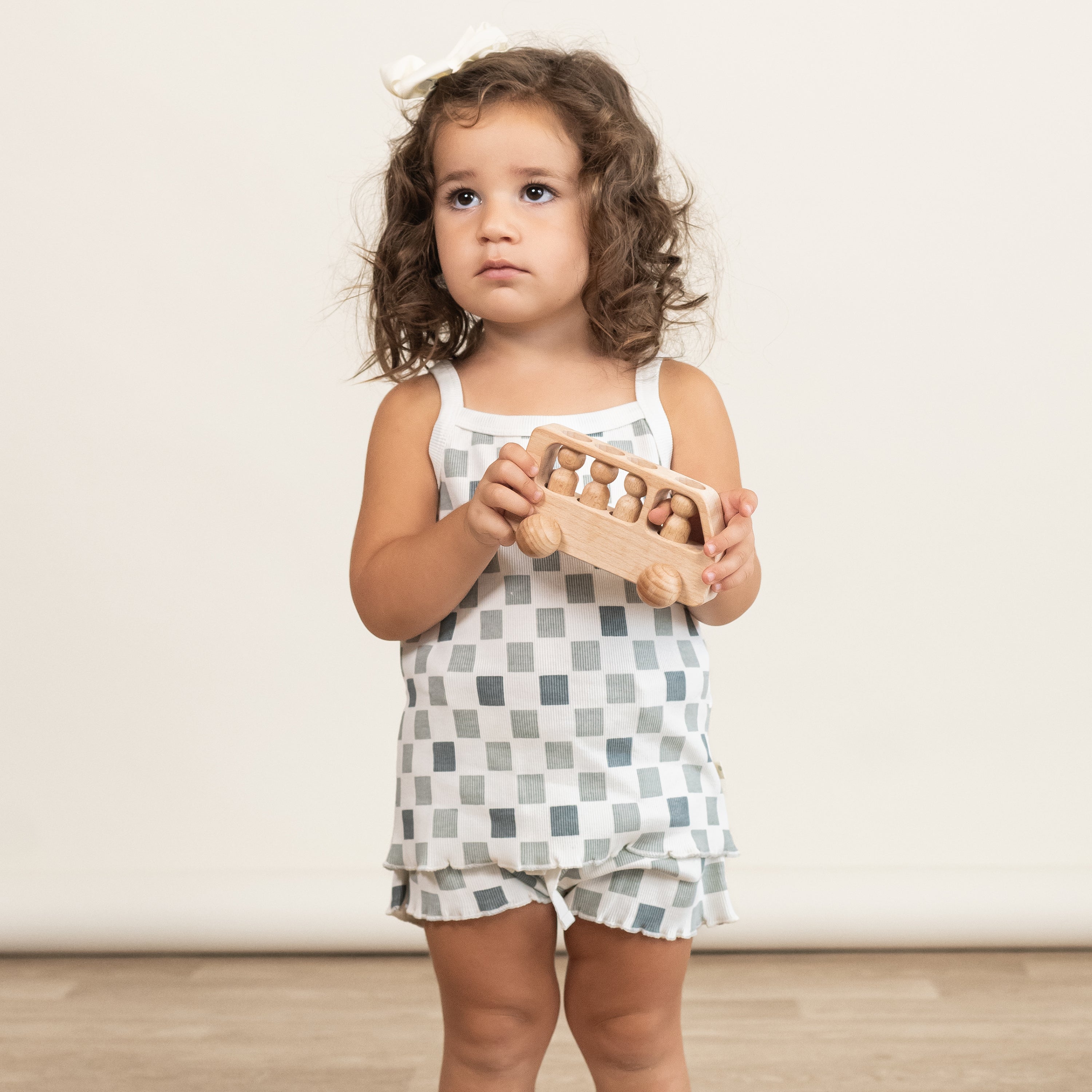 Organic Spaghetti Top & Short Set - Chequered