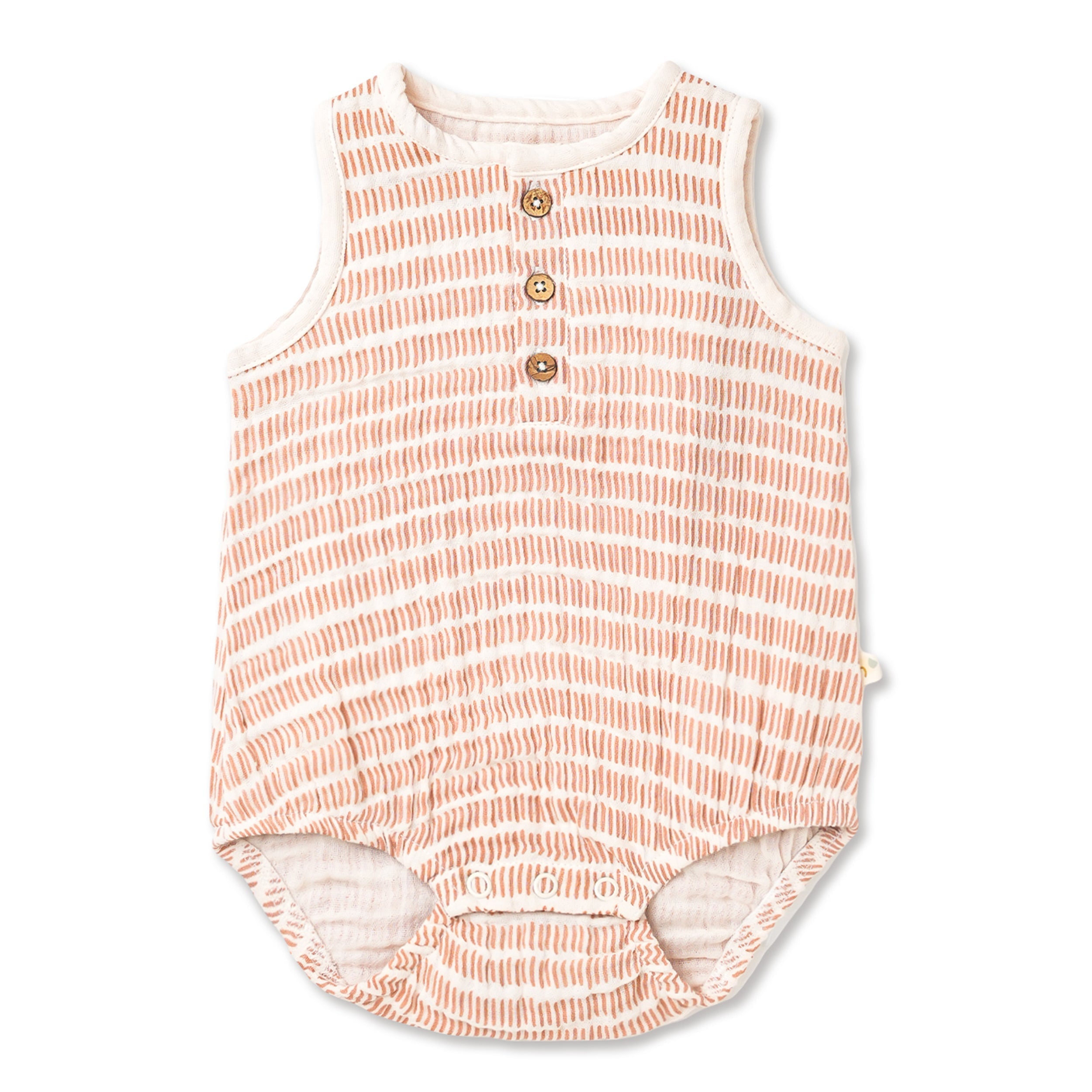 Organic Bubble Onesie - Dash Lines