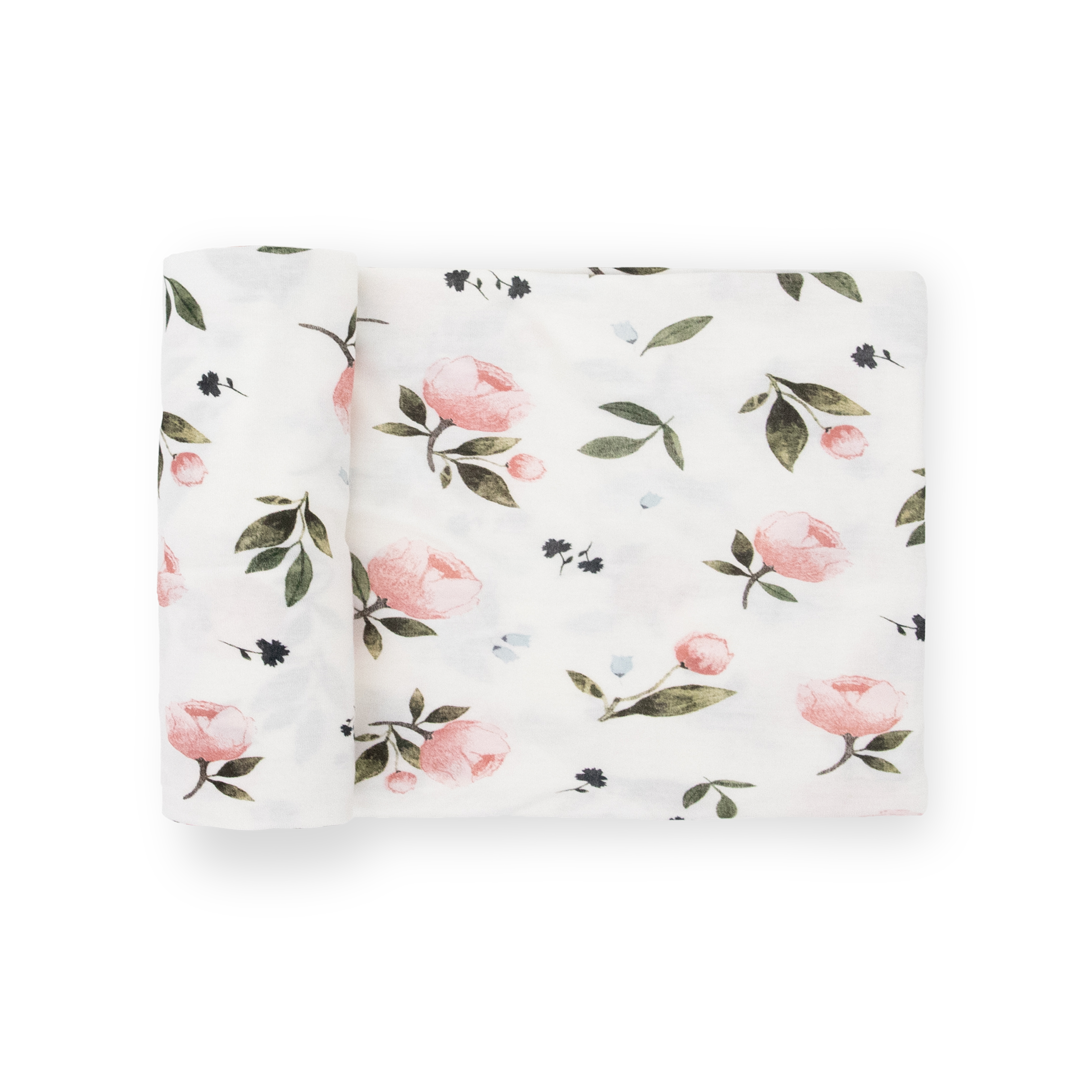 Stretch Knit Swaddle Blanket - Watercolor Rose