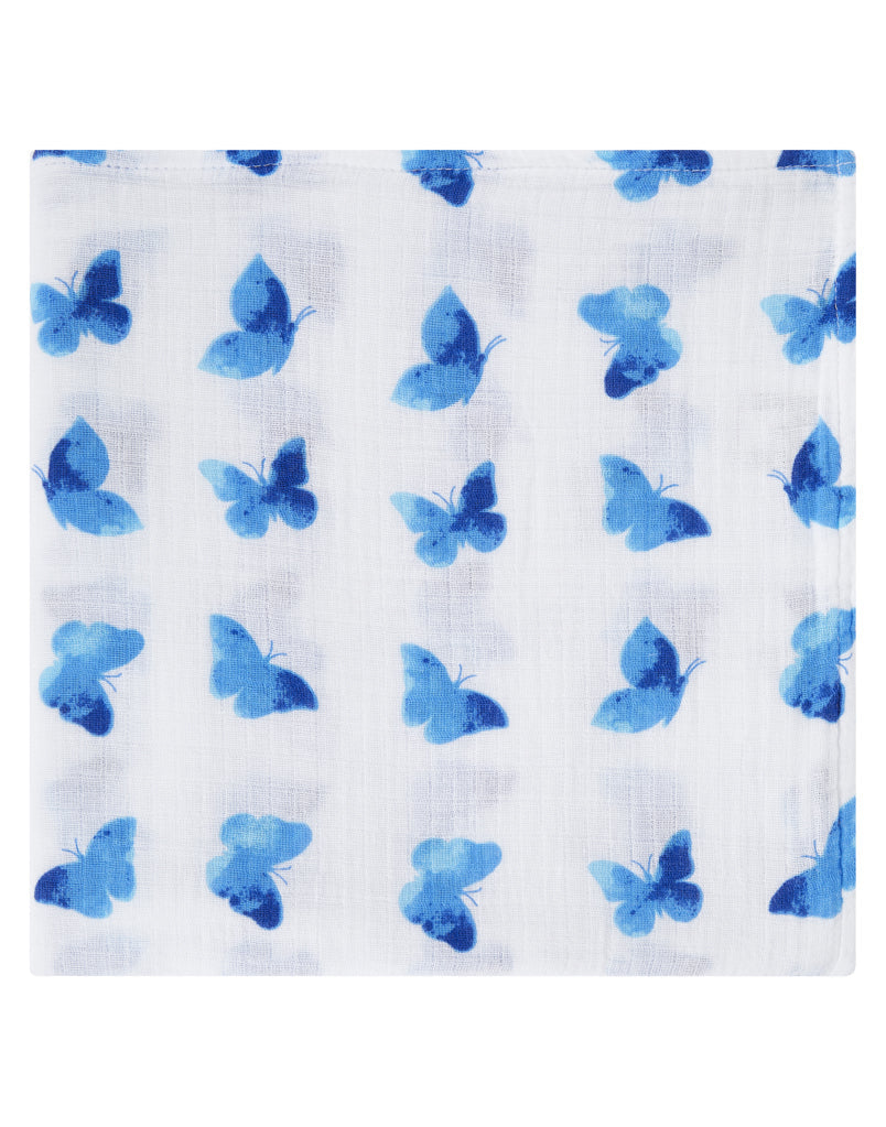 ORGANIC SWADDLE - BLUE BUTTERFLY