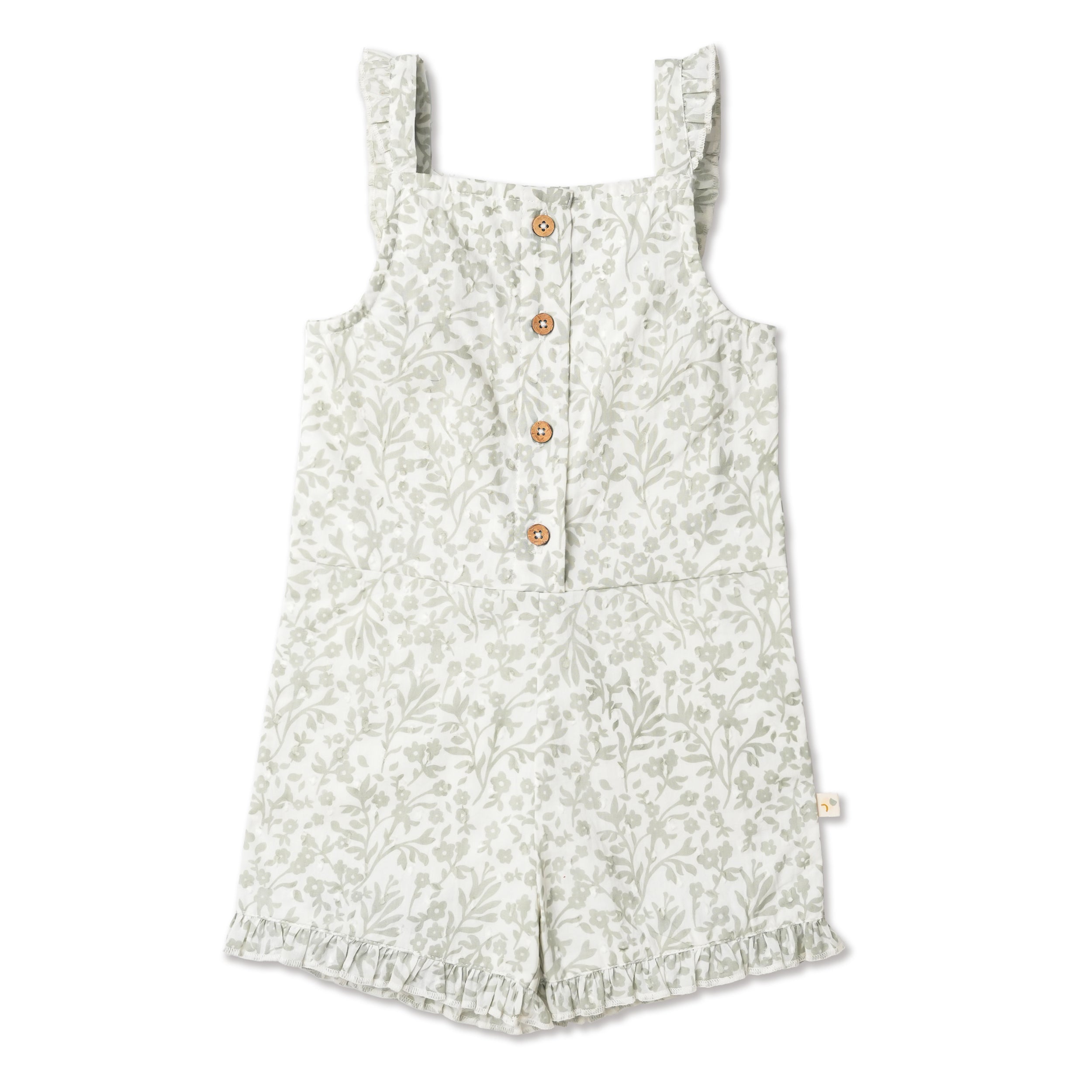 Organic Flutter Jumpsuit - Sage Floral