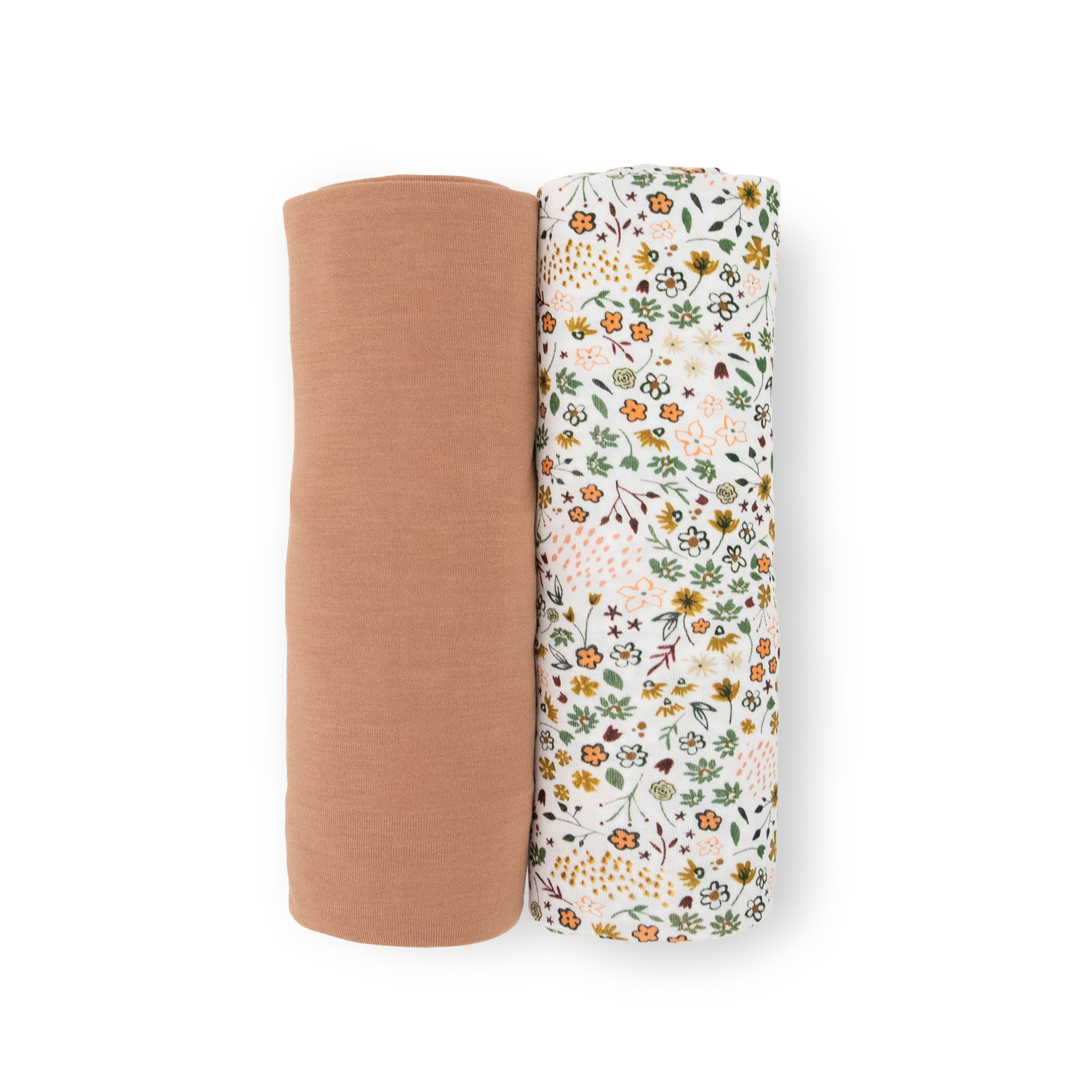 Stretch Knit Swaddle Blanket 2 Pack - Pressed Petals