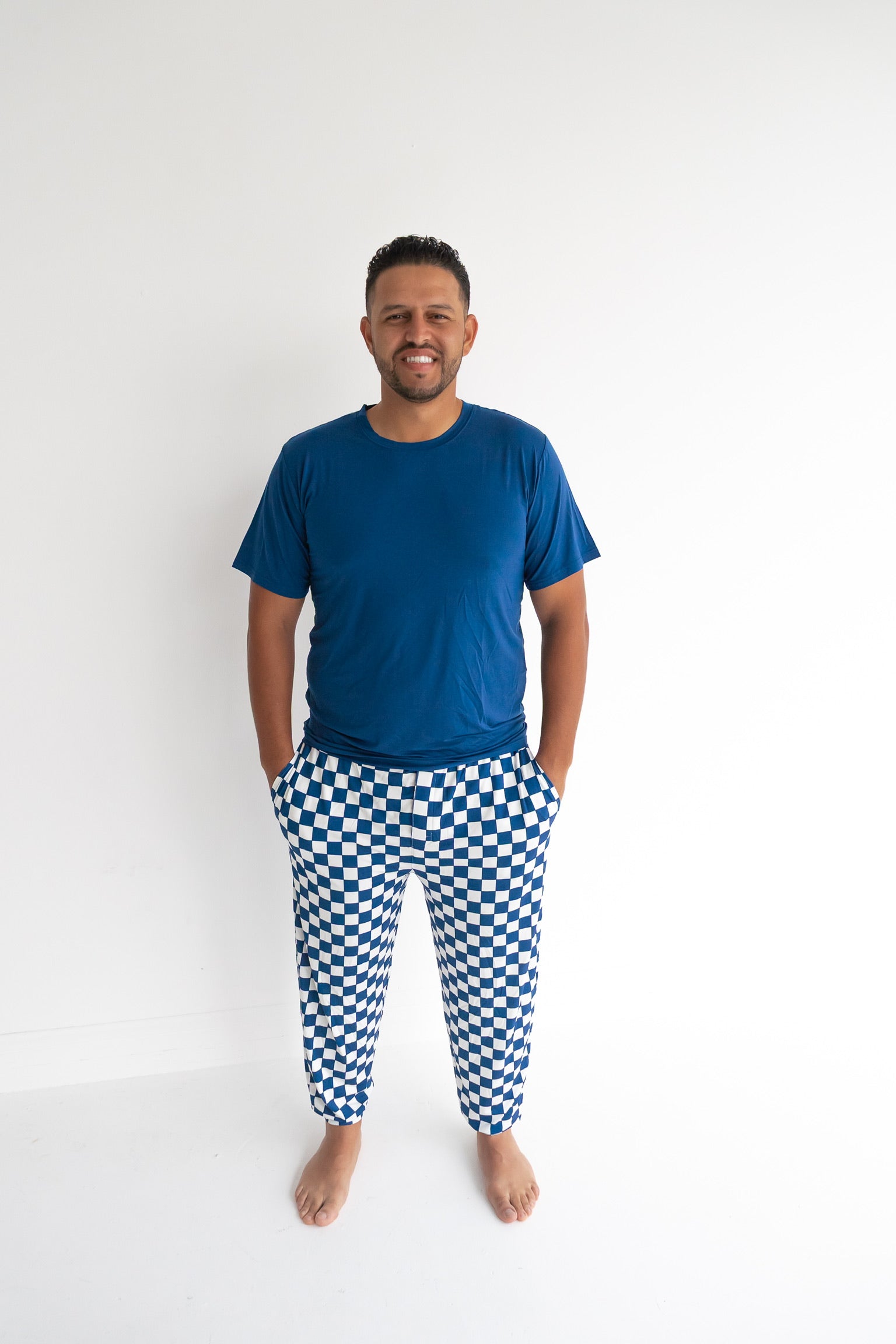 Navy Checkers Men's Dream Jogger Set