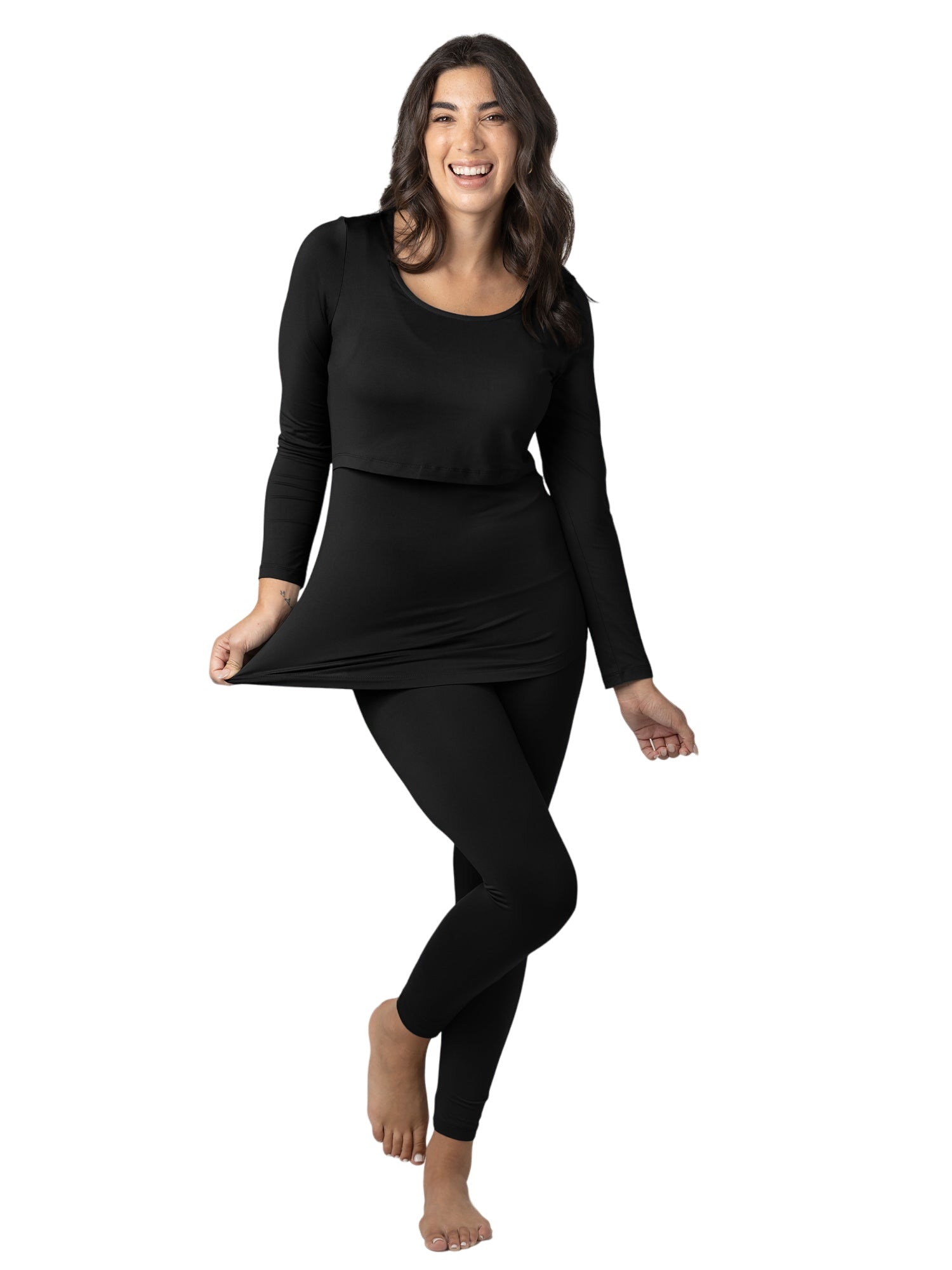 Jane Nursing Pajama Set | Black