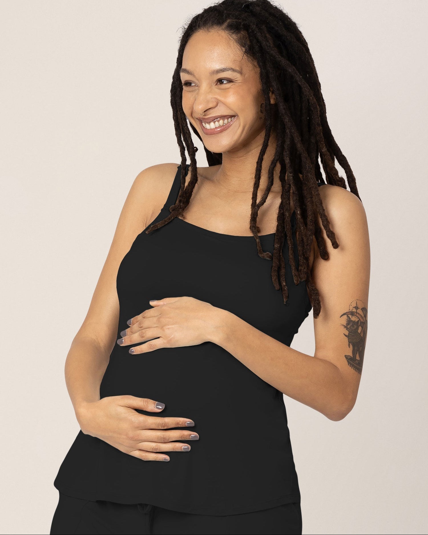Bamboo Lounge Around Nursing Tank | Black