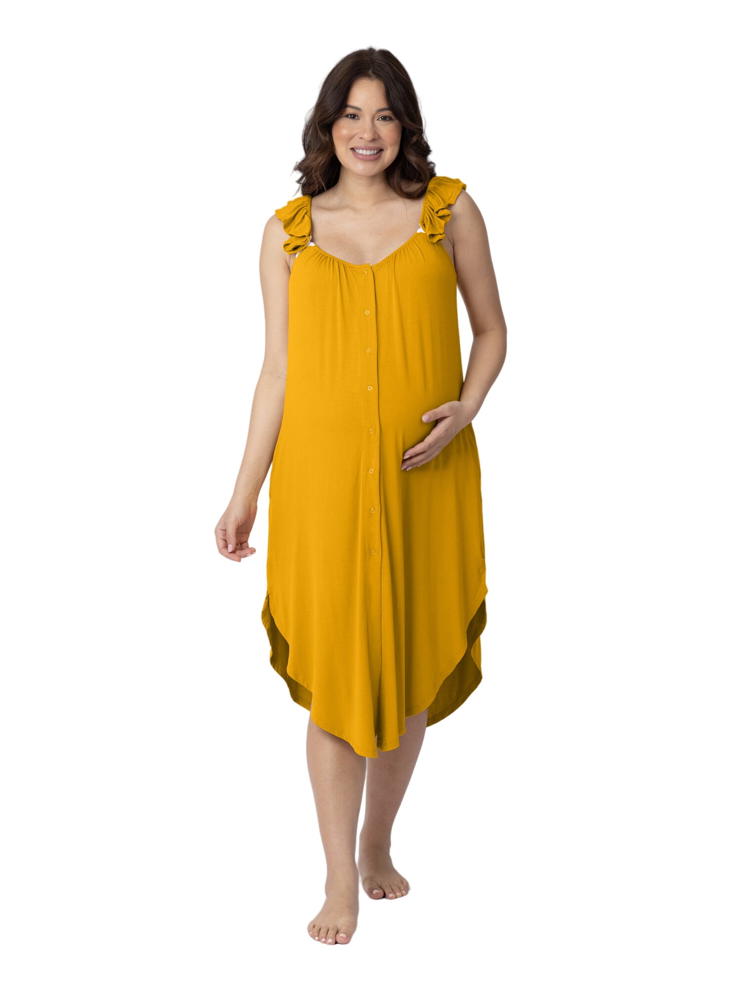 Ruffle Strap Labor & Delivery Gown | Honey
