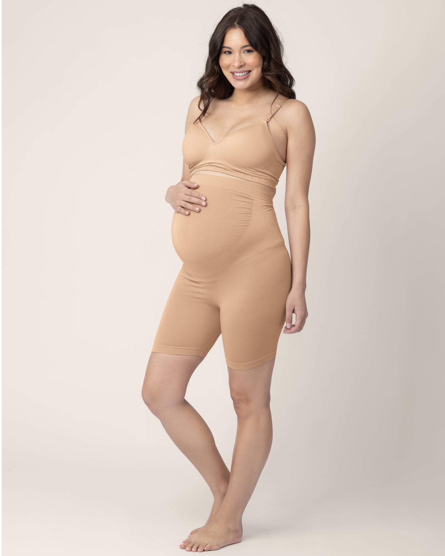Seamless Bamboo Maternity Thigh Saver | Beige