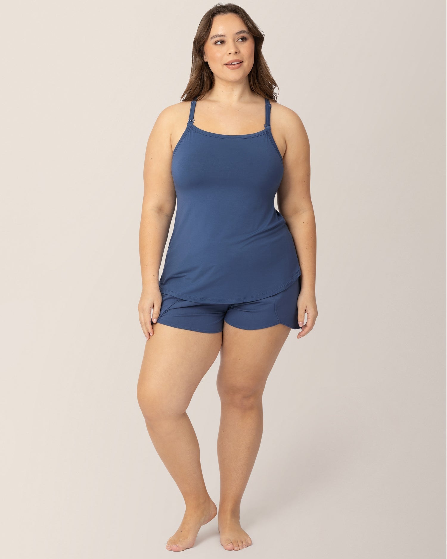Bamboo Lounge Around Nursing Tank | Slate Blue