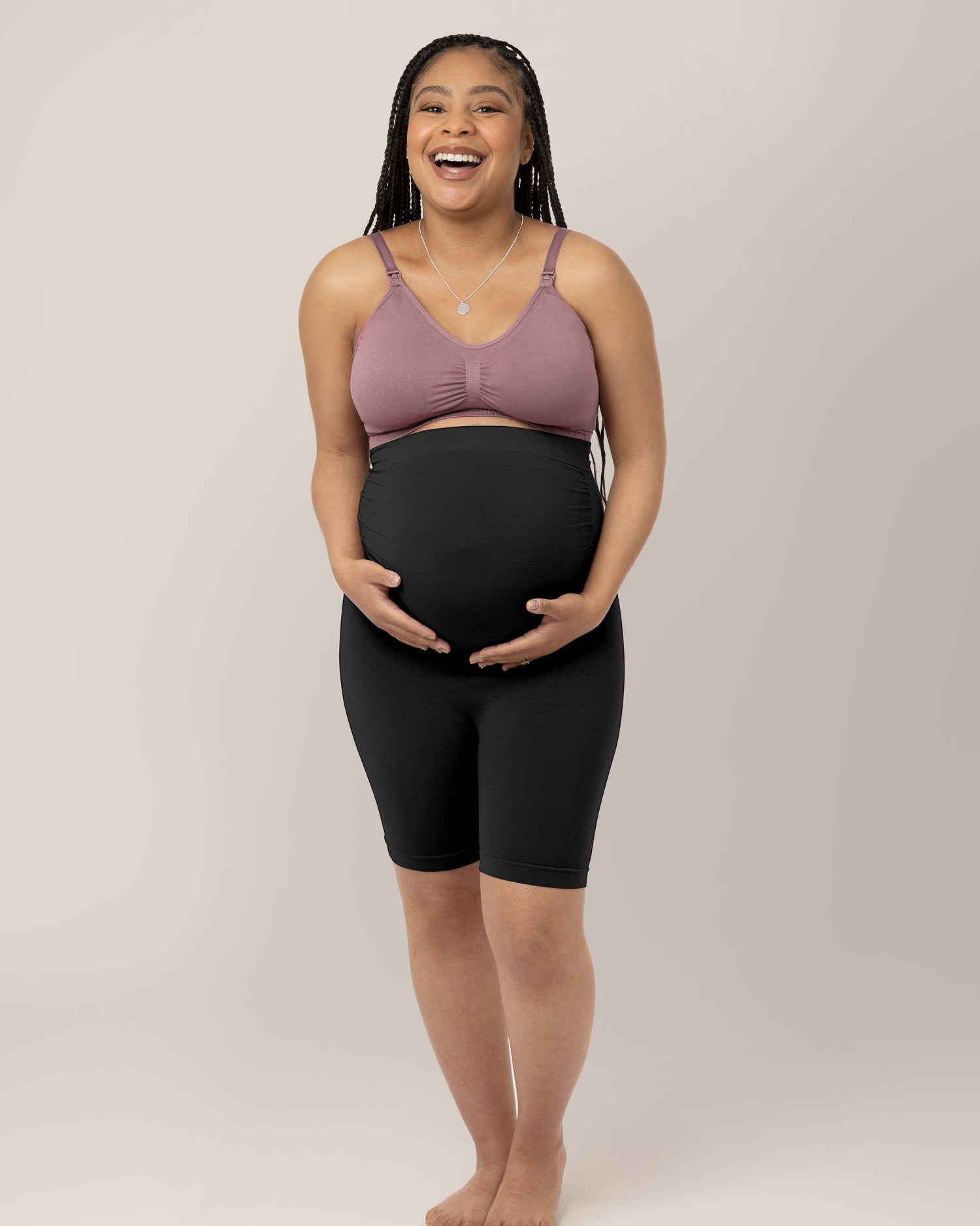 Seamless Bamboo Maternity Thigh Saver | Black
