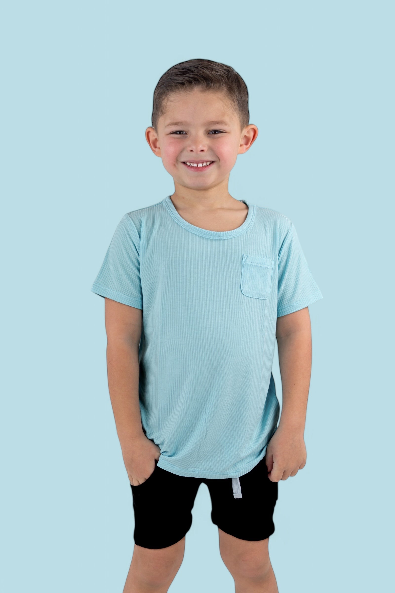 Capri Blue Rib Dream Pocket Tee