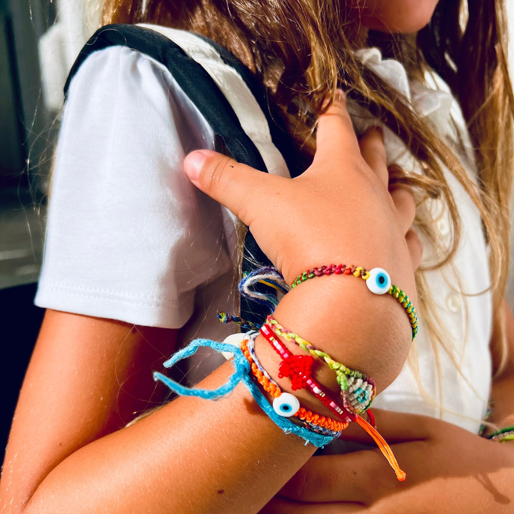 Kids Evil Eye Braided Bead Bracelet