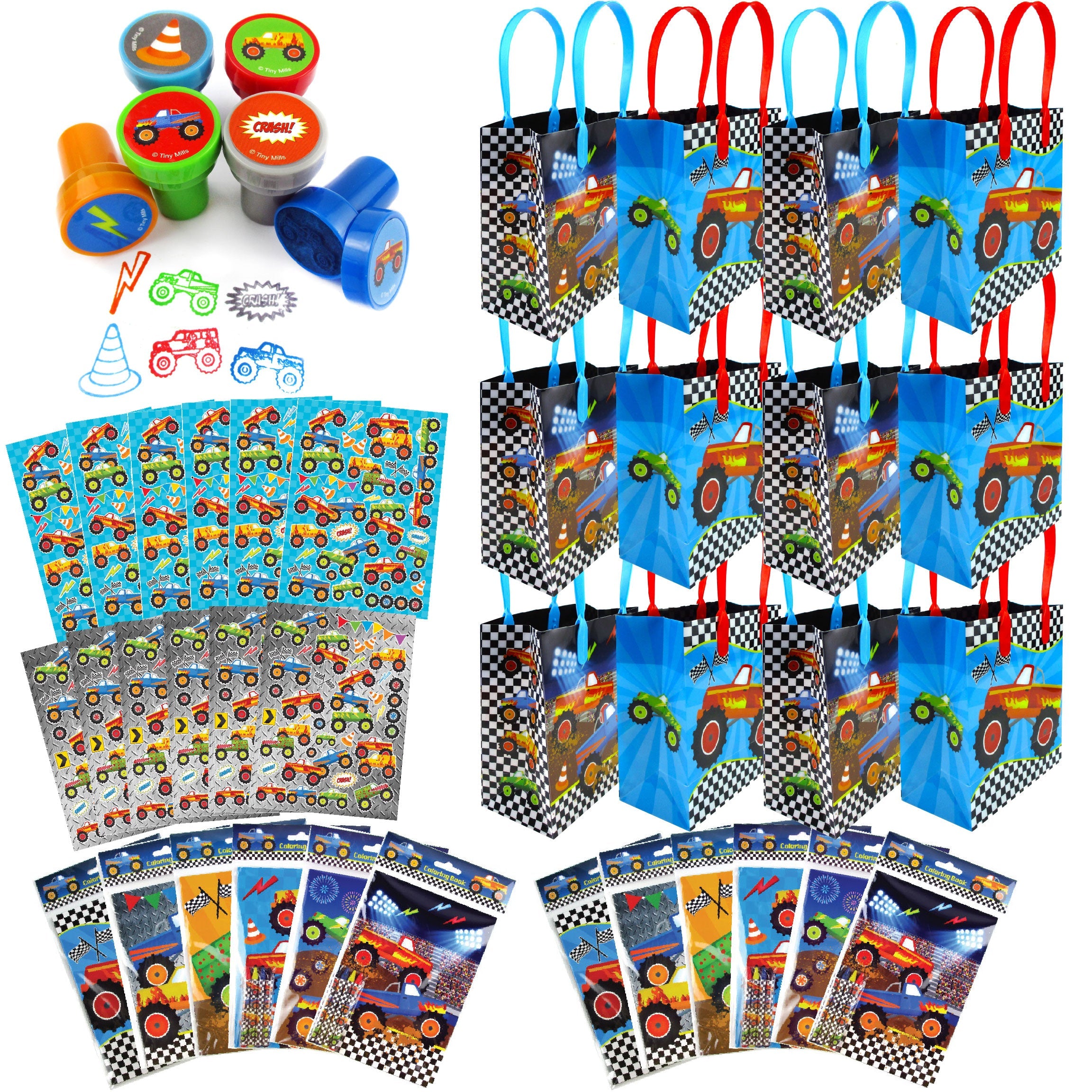 Monster Trucks Party Favor Bundle For 12 Kids