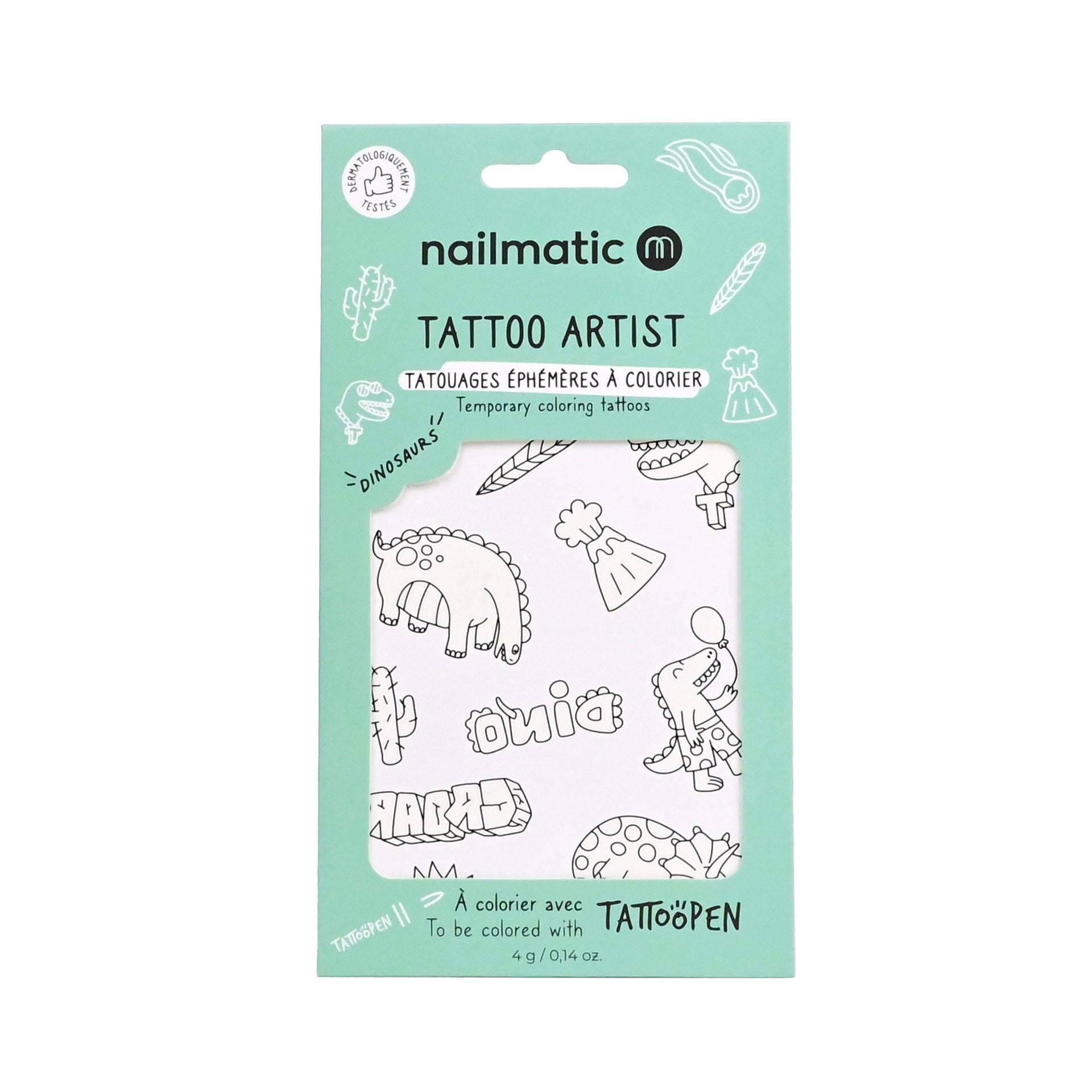 Temporary Coloring Tattoos - Dinosaurs
