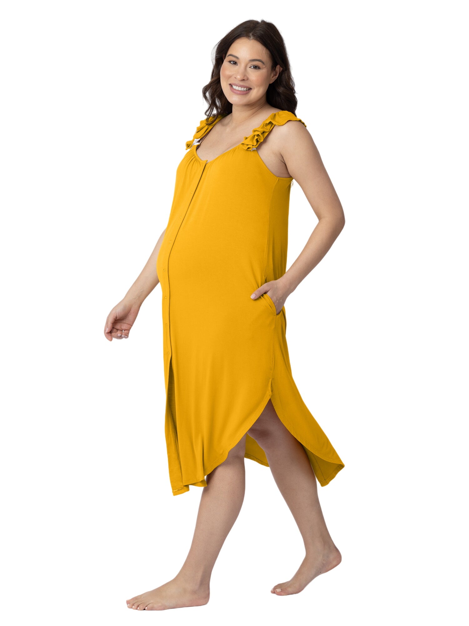 Ruffle Strap Labor & Delivery Gown | Honey