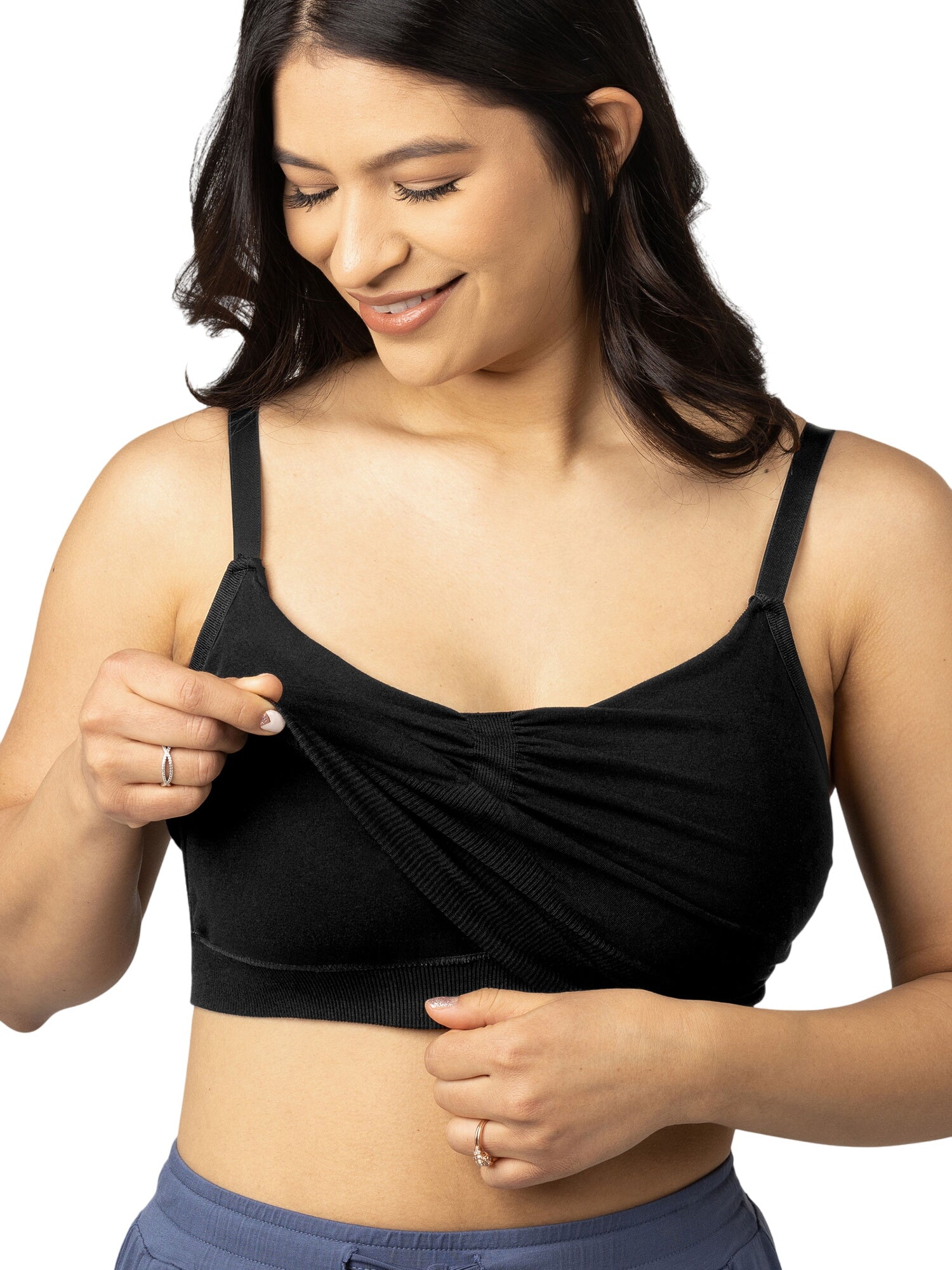 Sublime® Bamboo Hands-free Pumping Lounge & Sleep Bra | Black