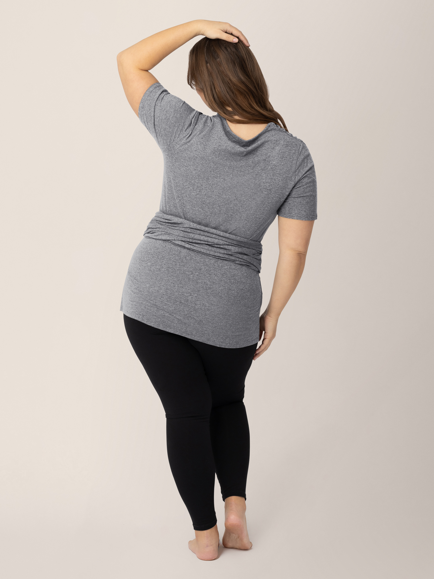 Organic Cotton Skin To Skin Wrap Top | Charcoal Grey Heather