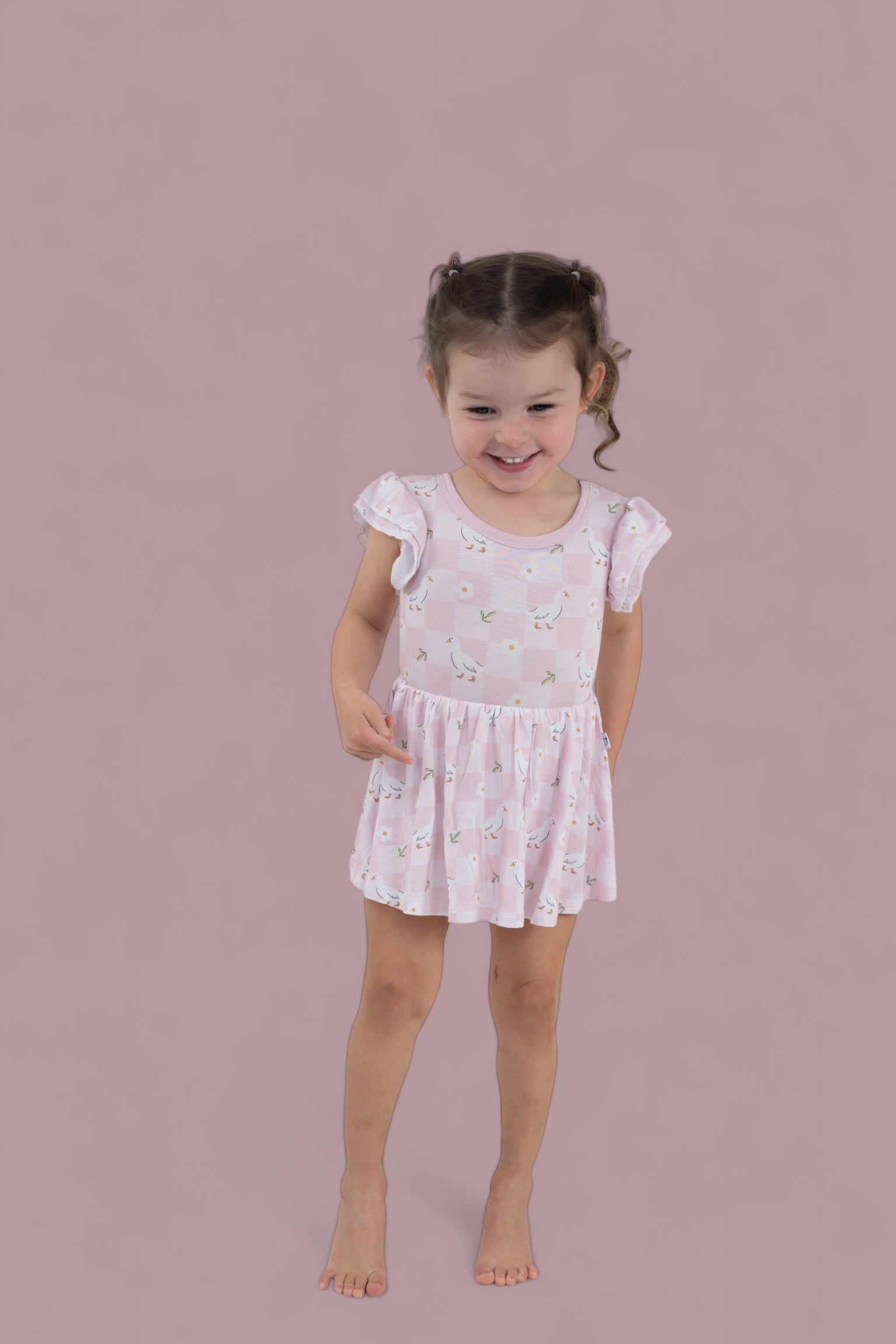 Exclusive Ducks And Daisies Dream Cap Sleeve Bodysuit Dress