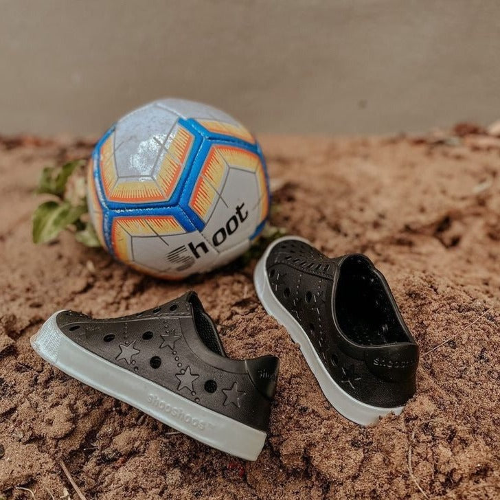 Toddler Perforated Slip On Water Sneakers in Black - Ello