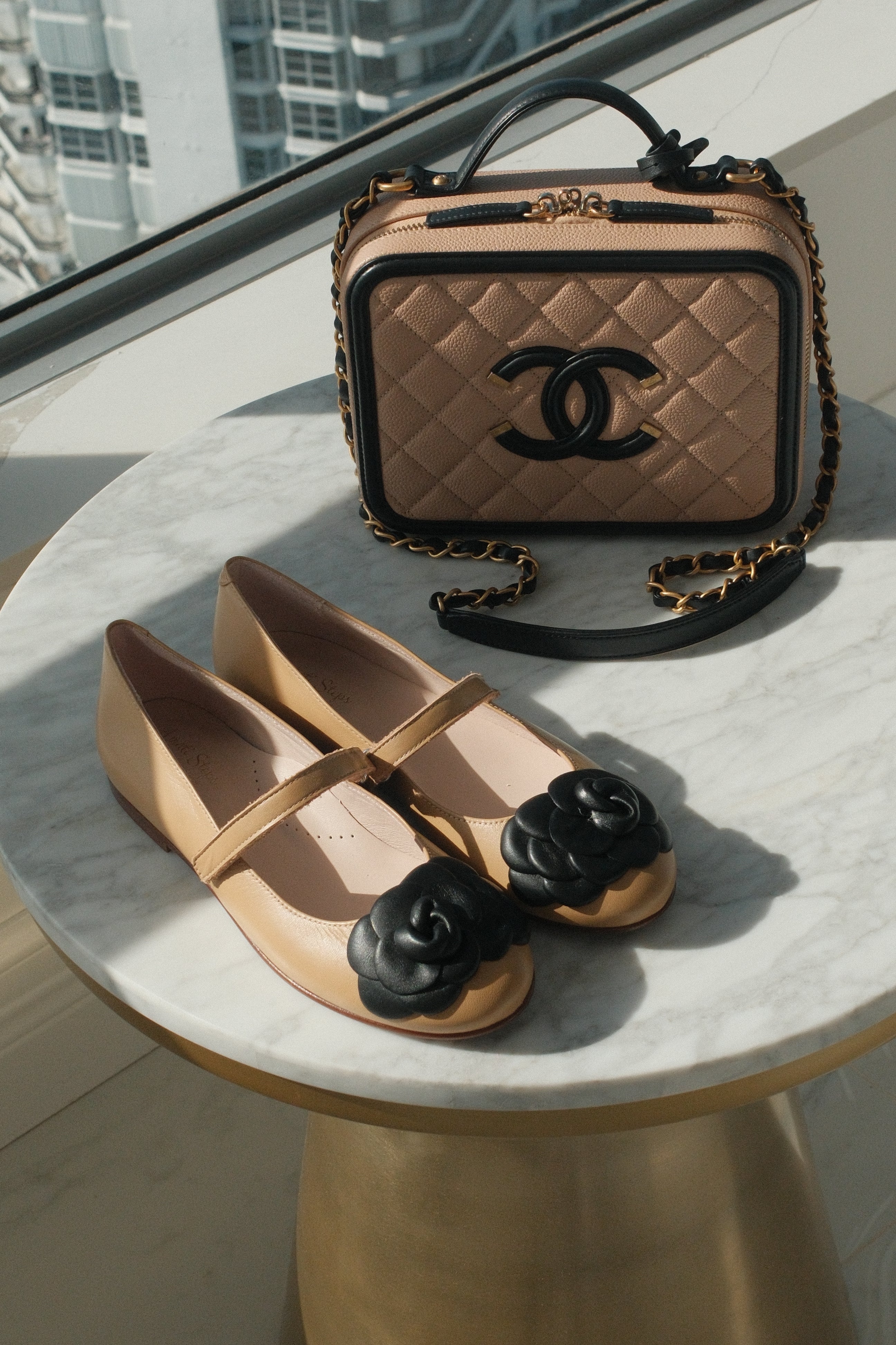 Camille- Women's Tan/black Leather Mary Jane Shoes