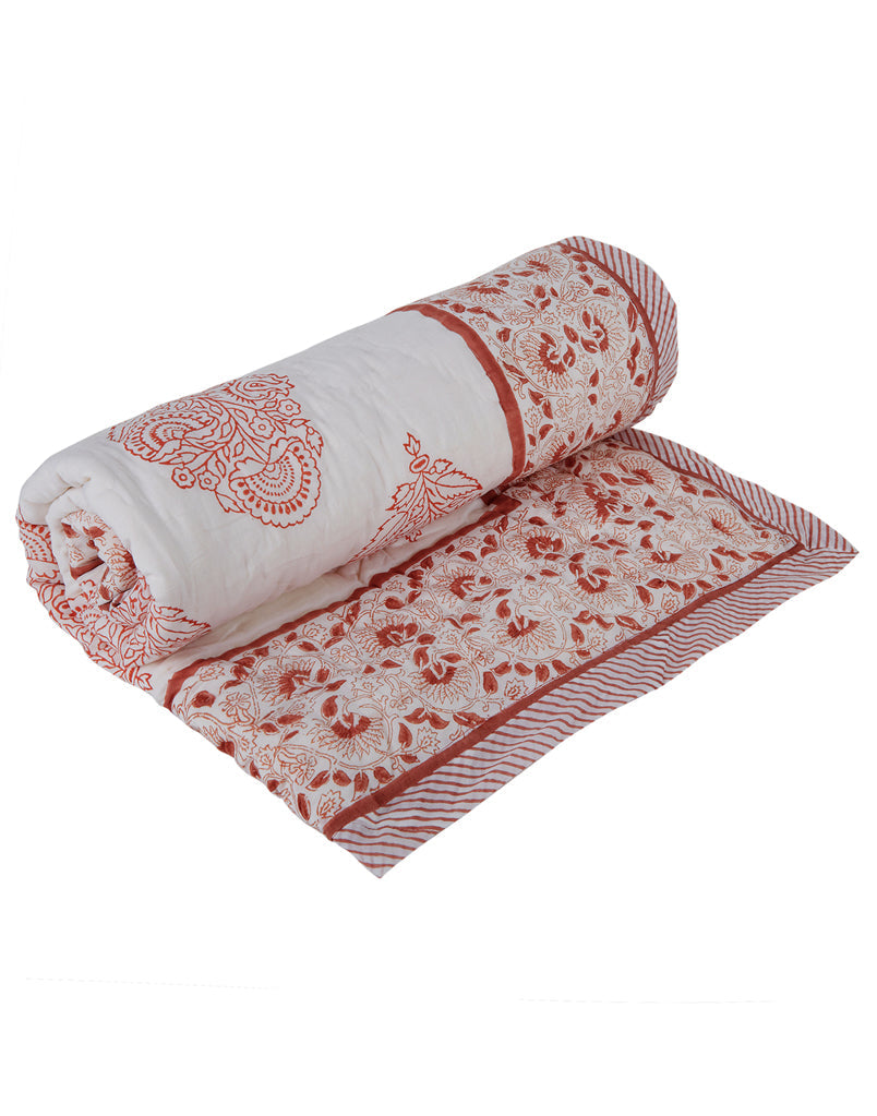 TWIN PINK CITY COTTON QUILT