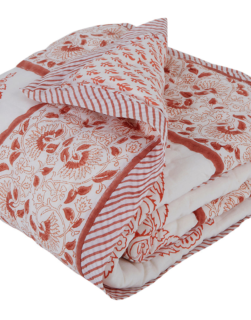 TWIN PINK CITY COTTON QUILT