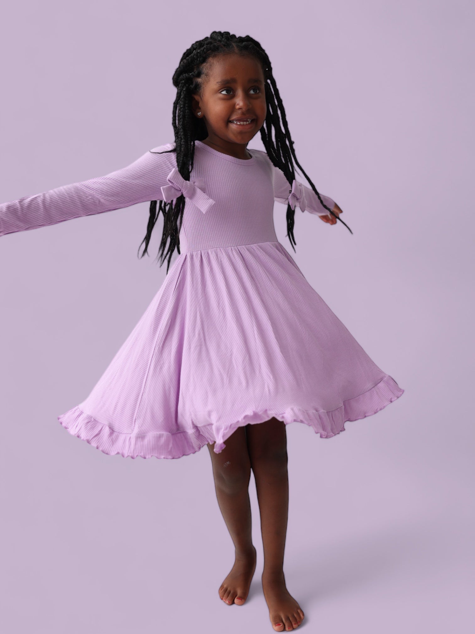 Amethyst Rib Dream Ruffle Dress