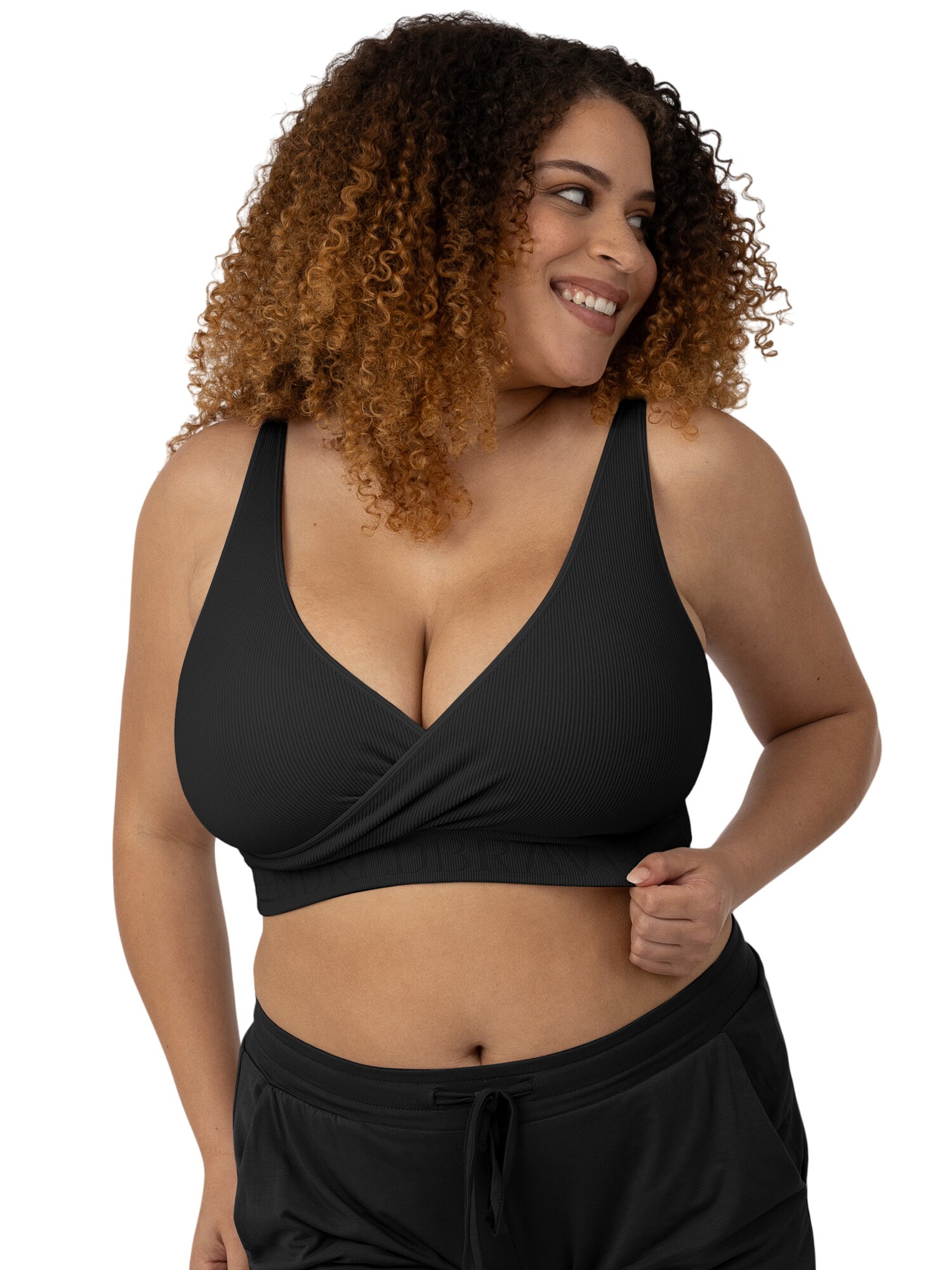 Sublime® Adjustable Crossover Nursing & Lounge Bra | Black