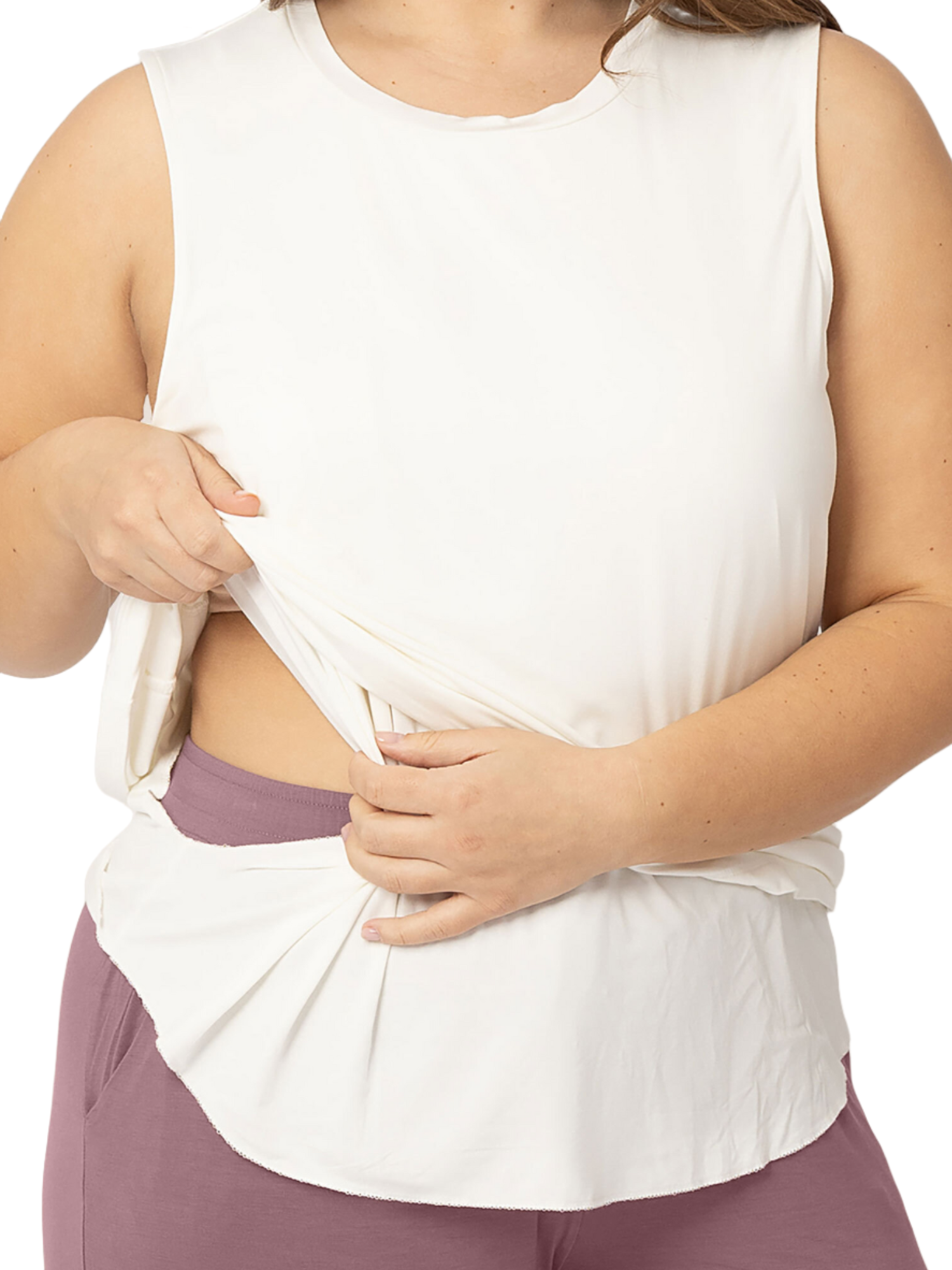 Bamboo Maternity & Nursing Tank | White