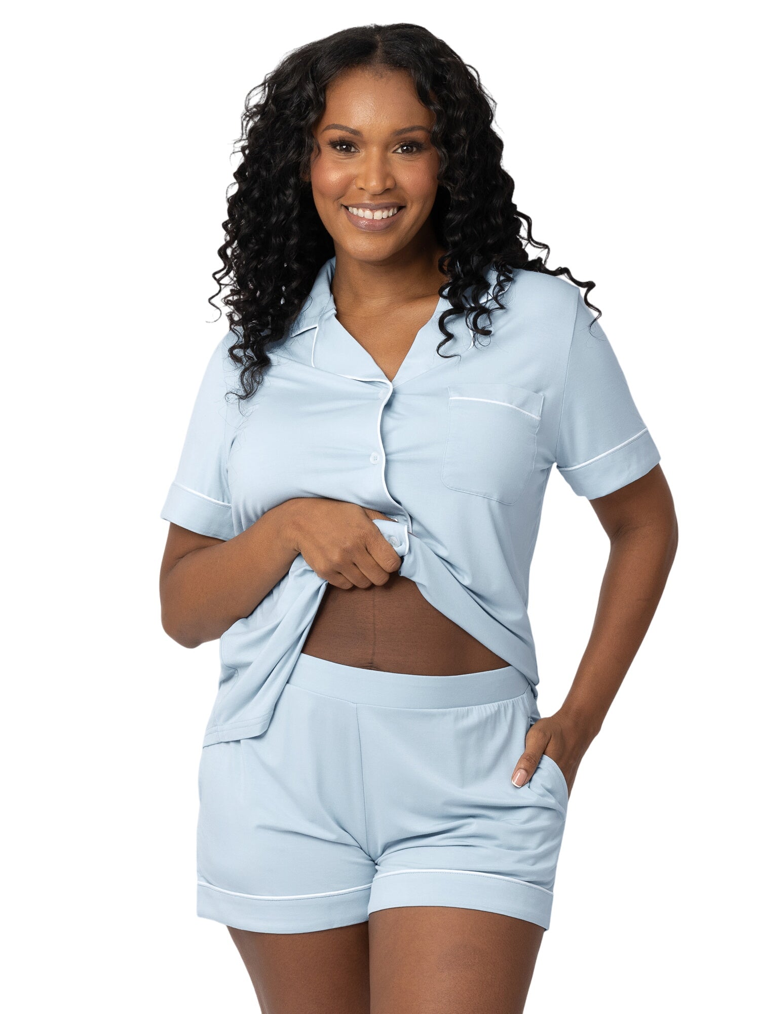 Clea Bamboo Short Sleeve Pajama Set | Mist