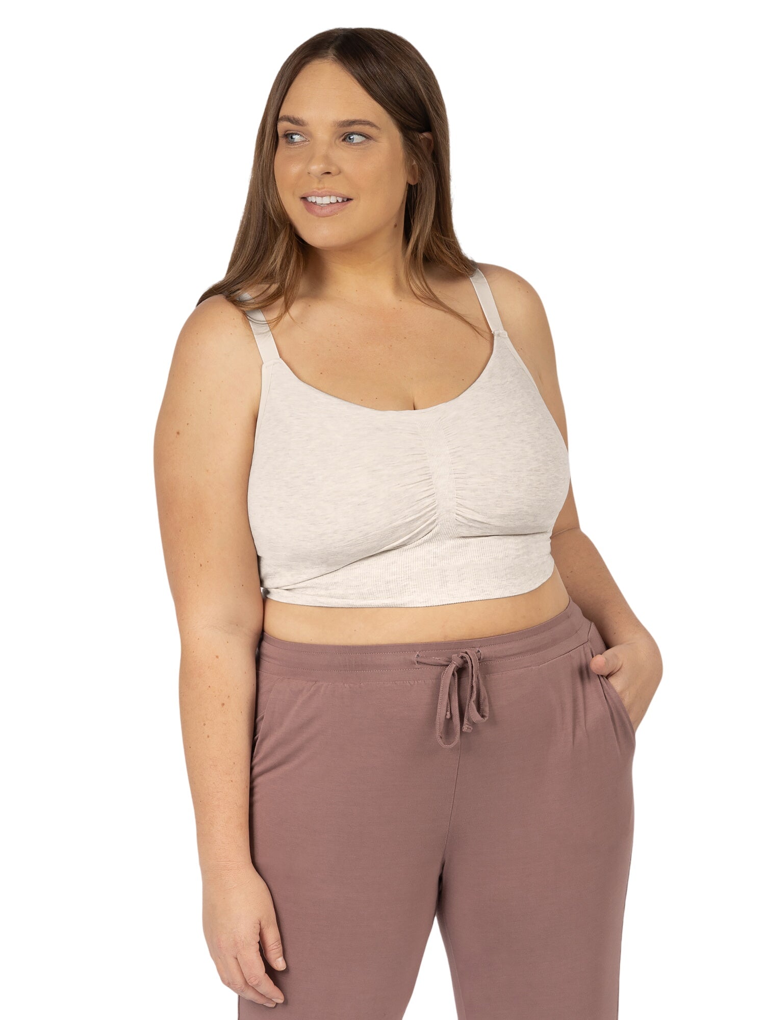 Sublime® Bamboo Hands-free Pumping Lounge & Sleep Bra | Oatmeal Heather