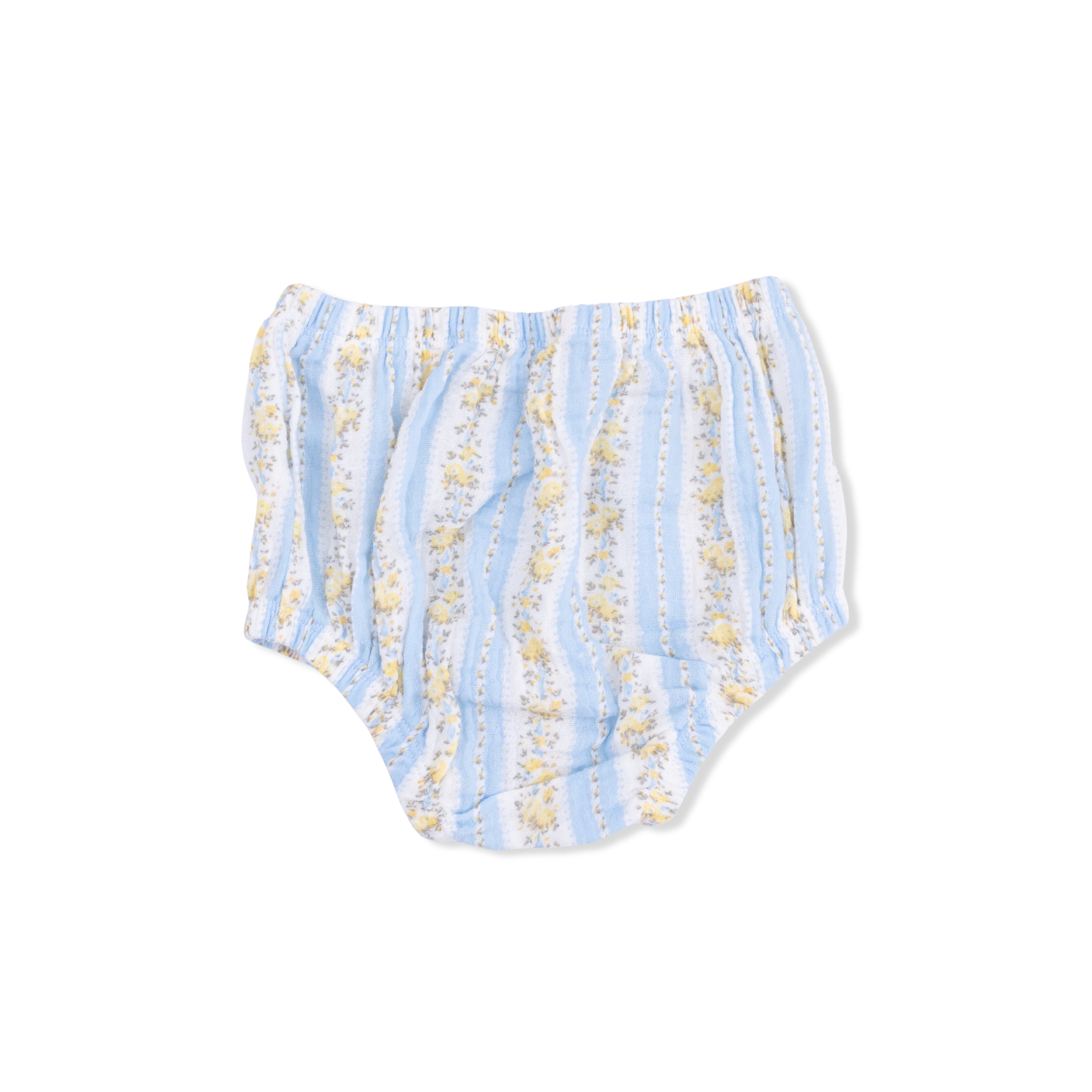 Odalys Floral Stripe - Puff Sleeve Dress With Bloomer