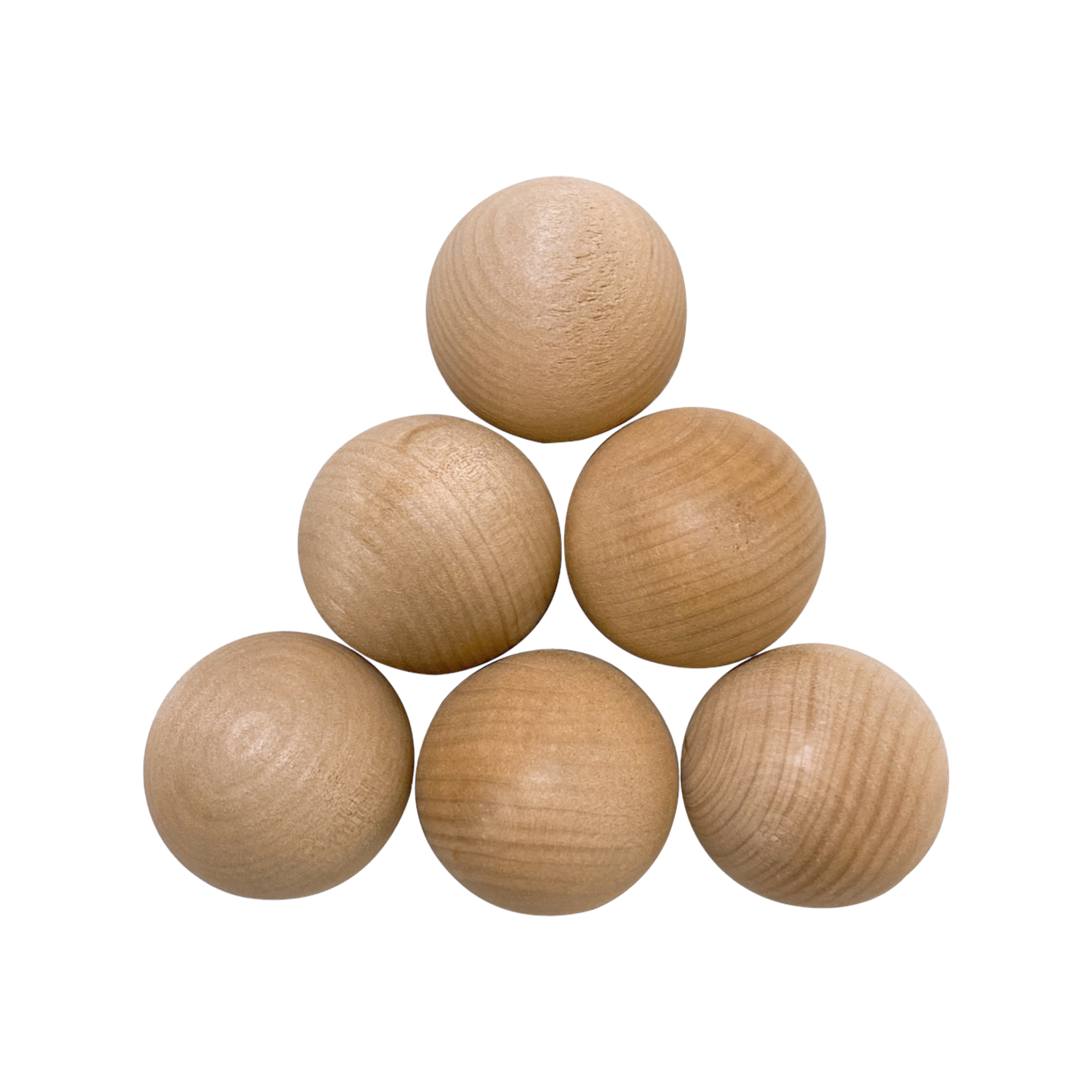 6 Pcs Wooden Balls In Natural Color Diameter 1.8 Inches
