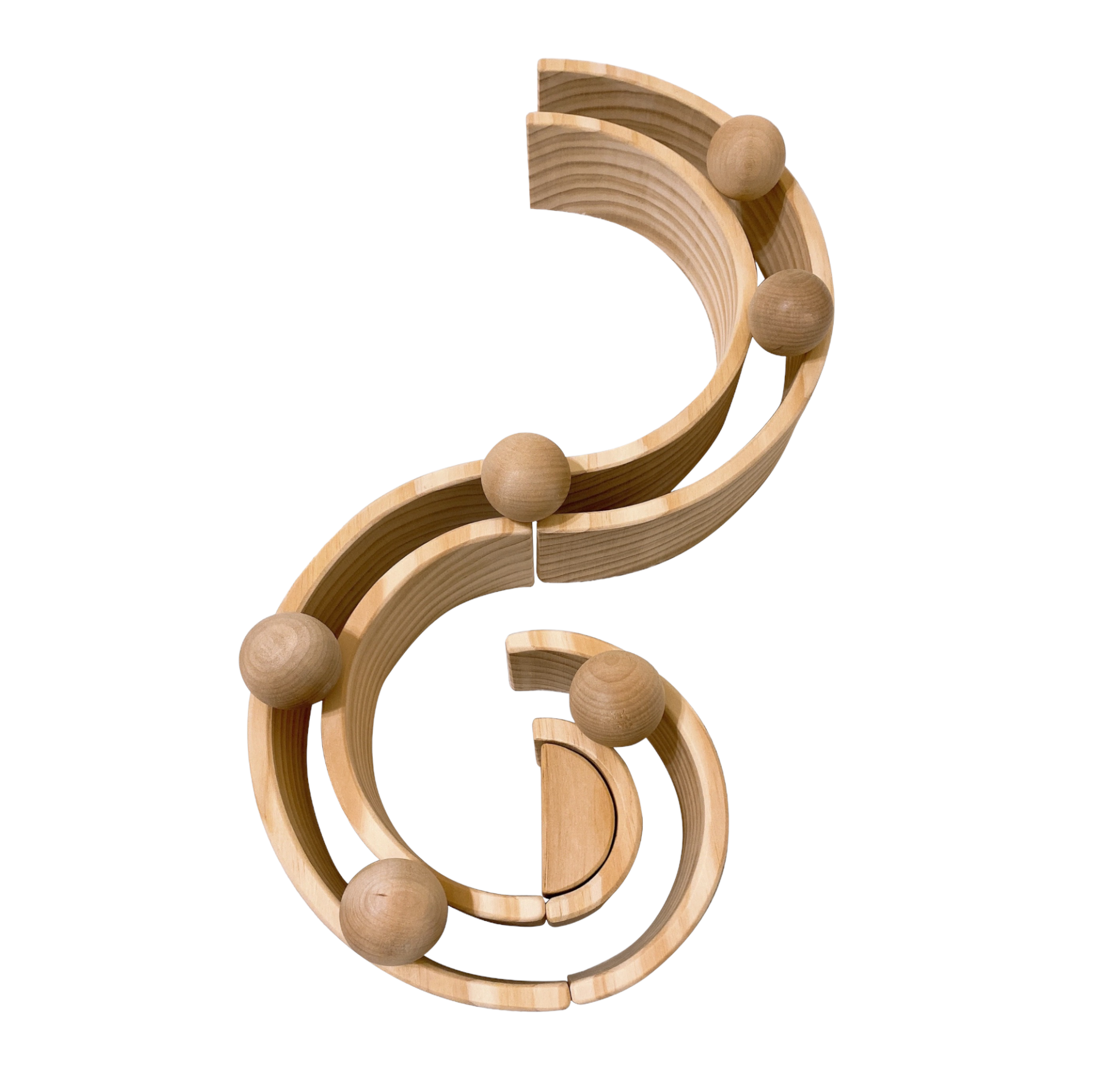 6 Pcs Wooden Balls In Natural Color Diameter 1.8 Inches