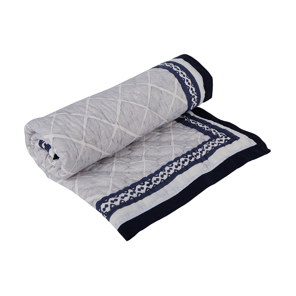Cairo Blue Cotton Quilt