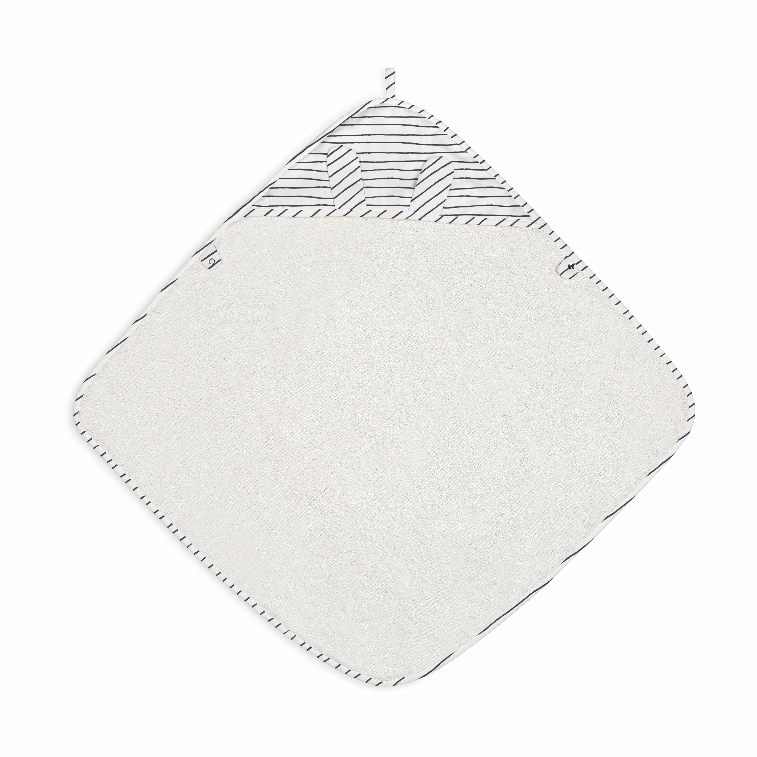 Organic Baby Towel - Navy Stripes