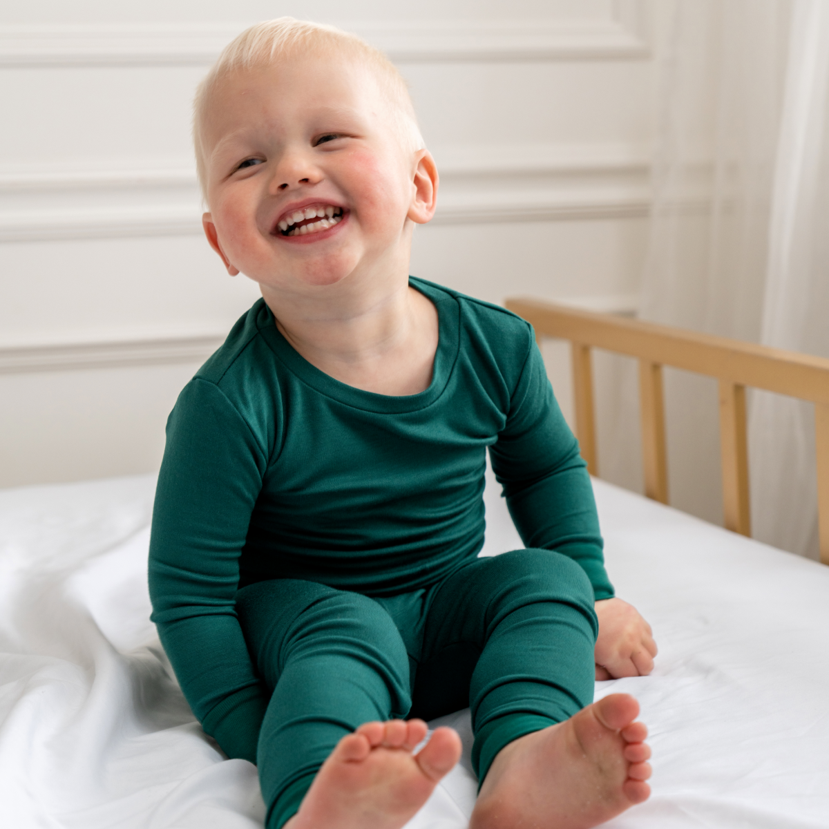Toddler/kids Bamboo Pajamas - Forest Green
