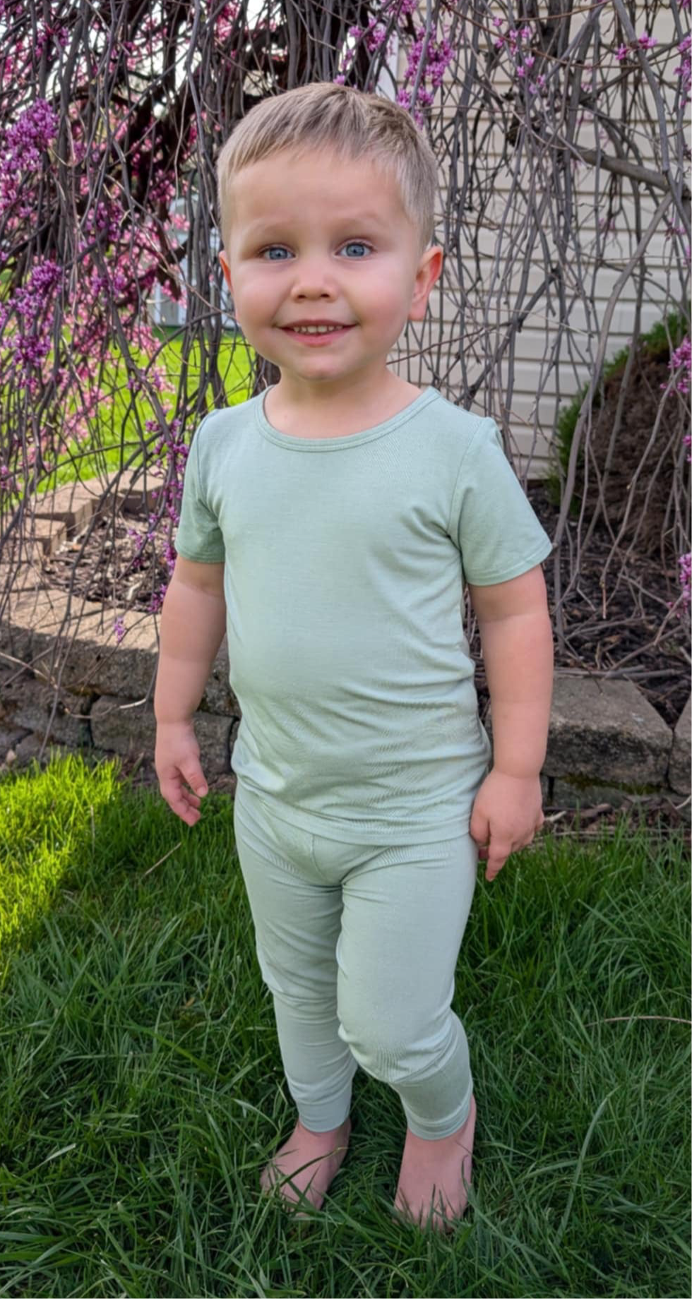 Sage Two Piece Bamboo Viscose Pajamas Set