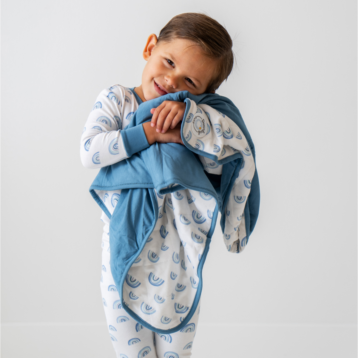 Toddler/kids Bamboo Pajamas - Blue Rainbow