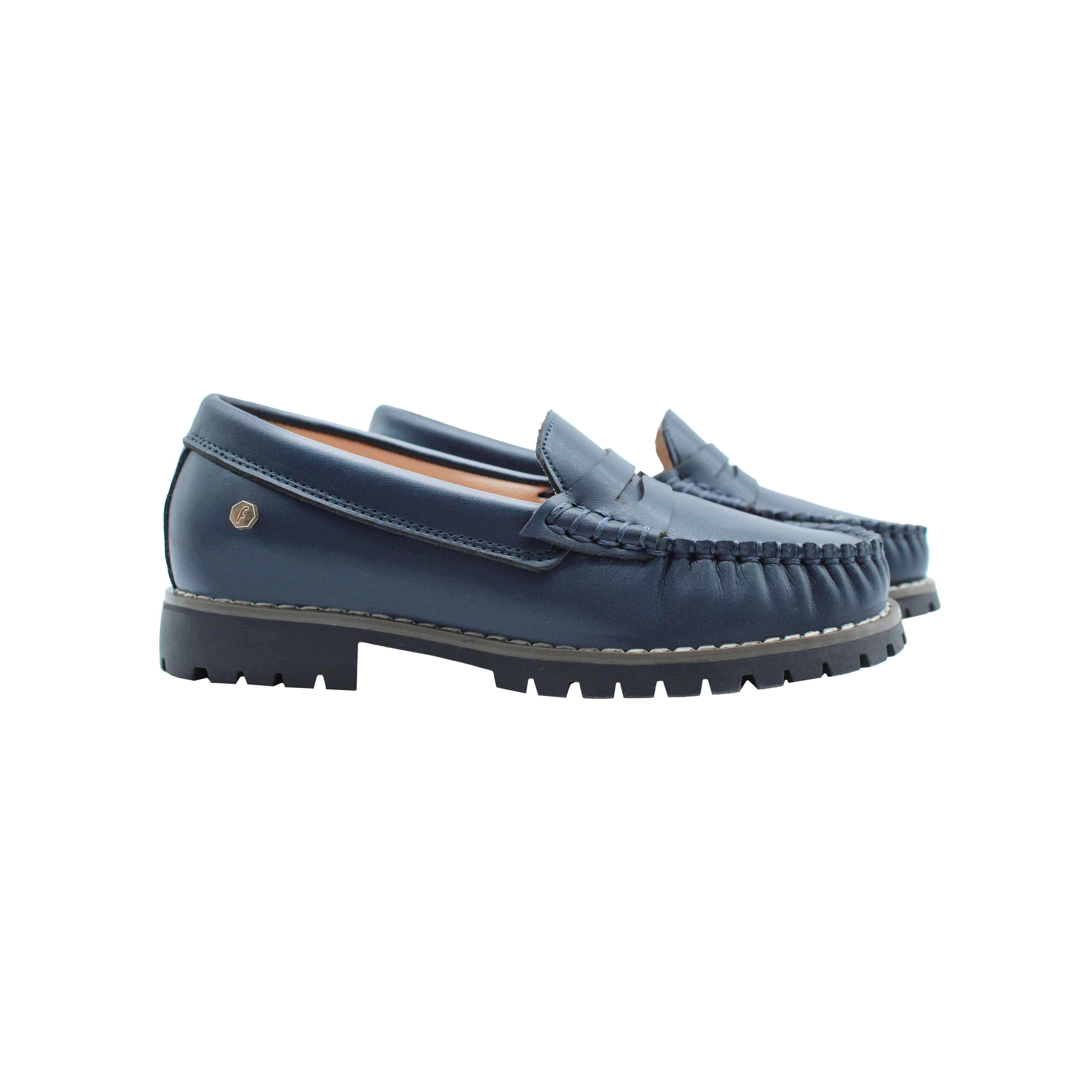 Navy Leather
