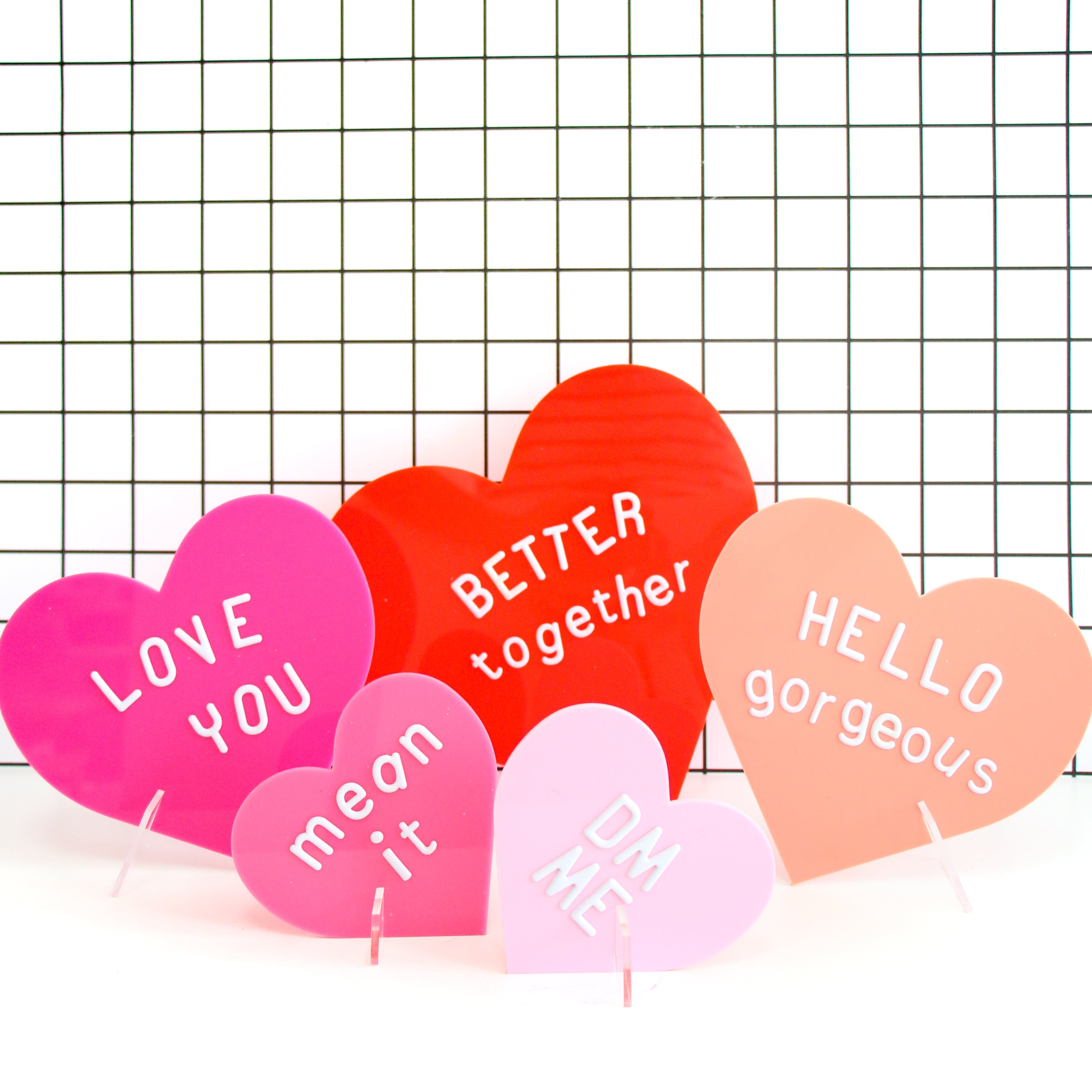 Warm Tone Acrylic Hearts - Customize With Included Stickers